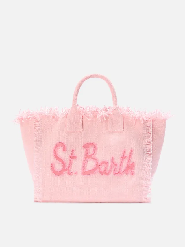 mc2-saint-barth-borsa-colette-in-canvas-con-patch-logo-rosa image 1