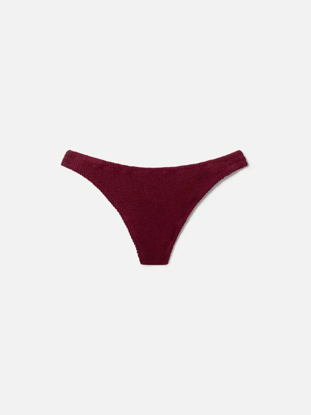 mc2-saint-barth-naomi-slip-mare-donna-brasiliana-crinkle-bordeaux image 1