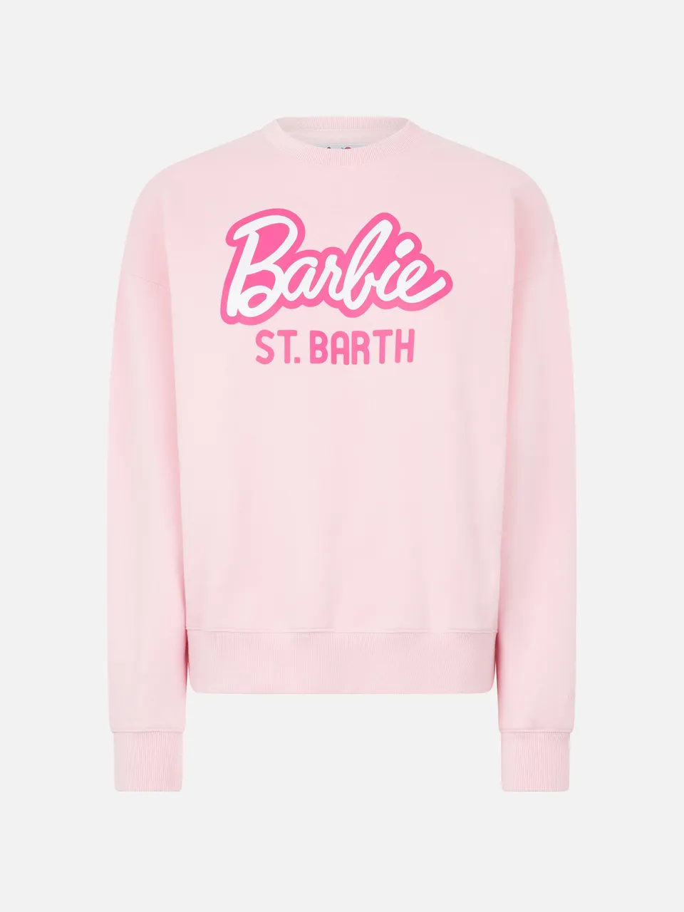 mc2-saint-barth-stardust-felpa-donna-rosa-con-stampa-barbie-special-edition image 1