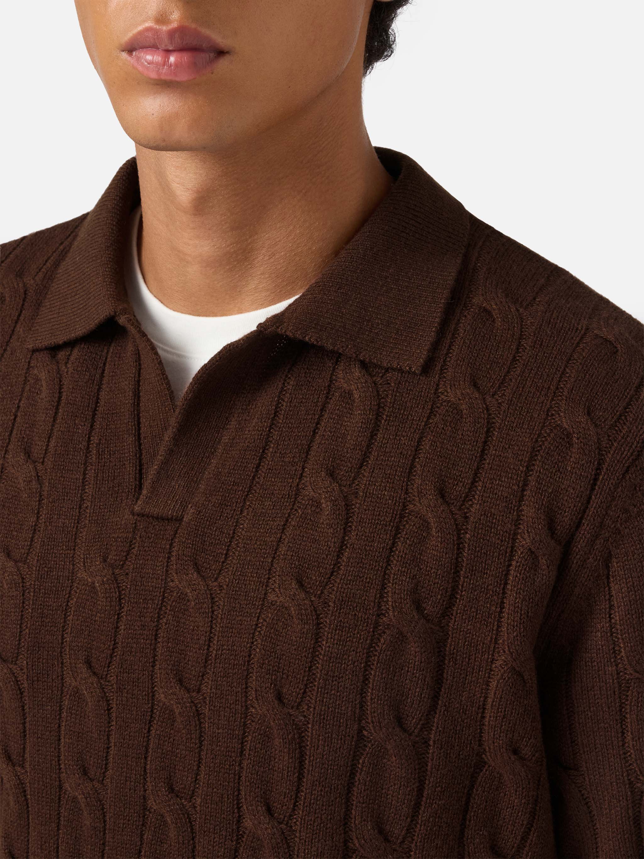 mc2-saint-barth-polo-in-maglia-downing-in-lana-marrone-da-uomo image 2