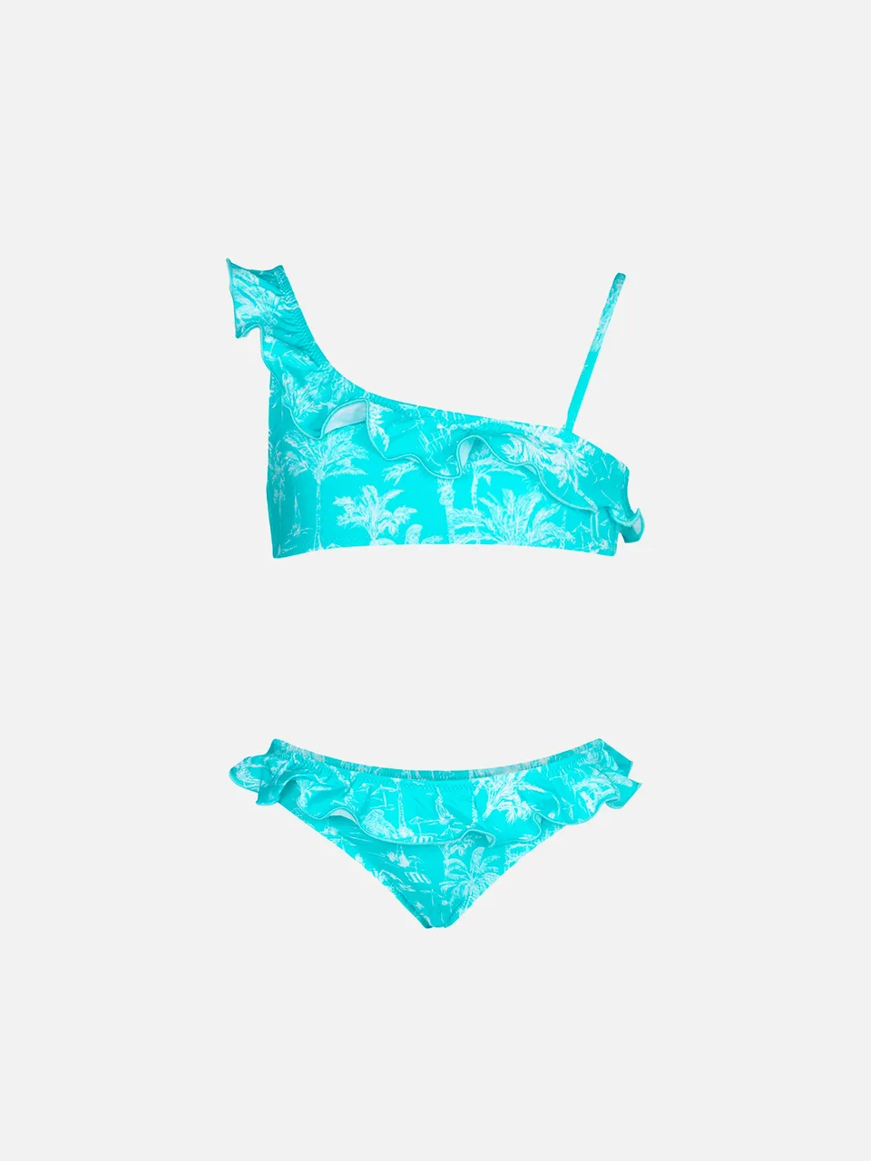 mc2-saint-barth-rey-bikini-bambina-monospalla-verde-acqua-toile-de-jouy image 1