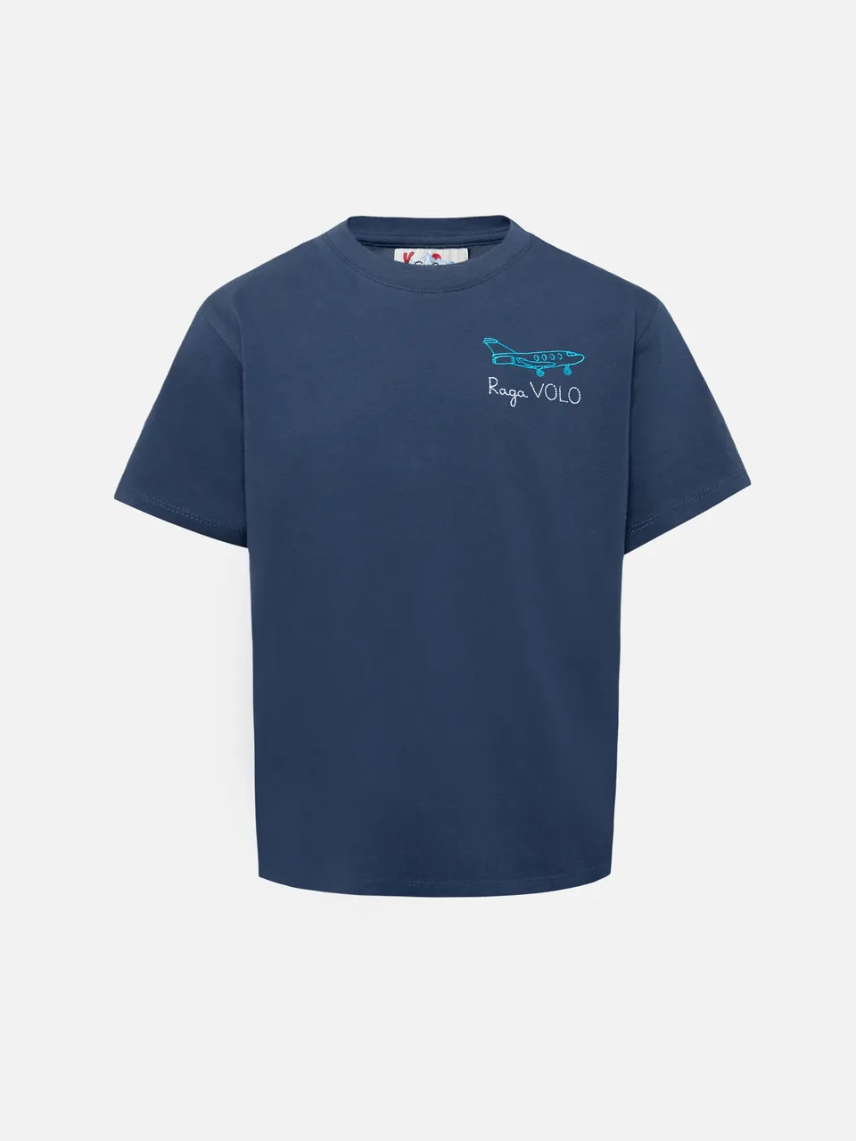mc2-saint-barth-cameron-t-shirt-bambino-cotone-blu-navy-ricamo-raga-volo image 1
