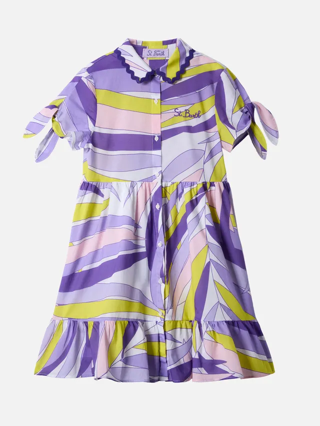 mc2-saint-barth-abito-cotone-queenie-bambina-stampa-palme-rosa image 1