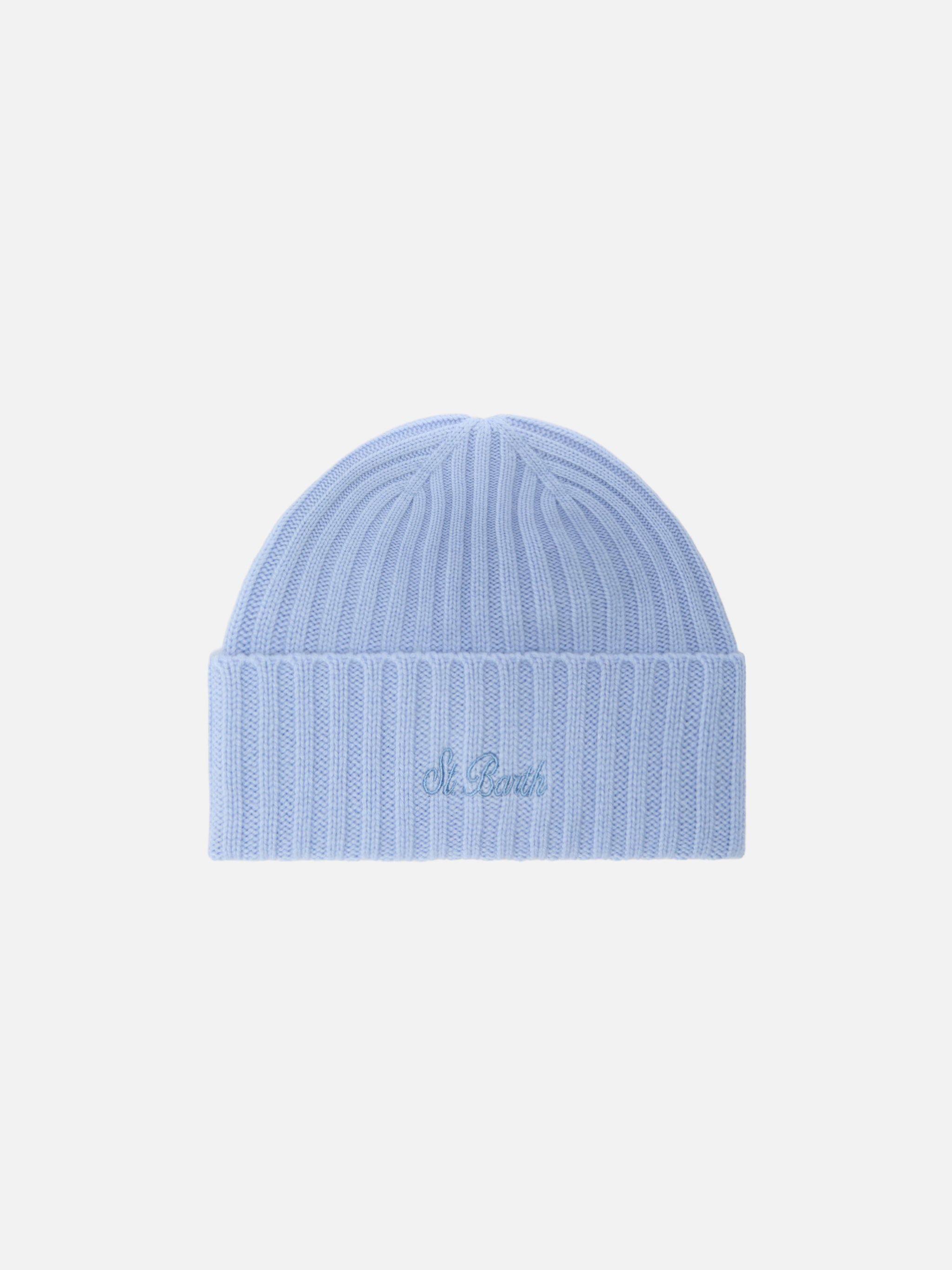 mc2-saint-barth-wengen-berretto-cashmere-azzurro-con-ricamo image 1
