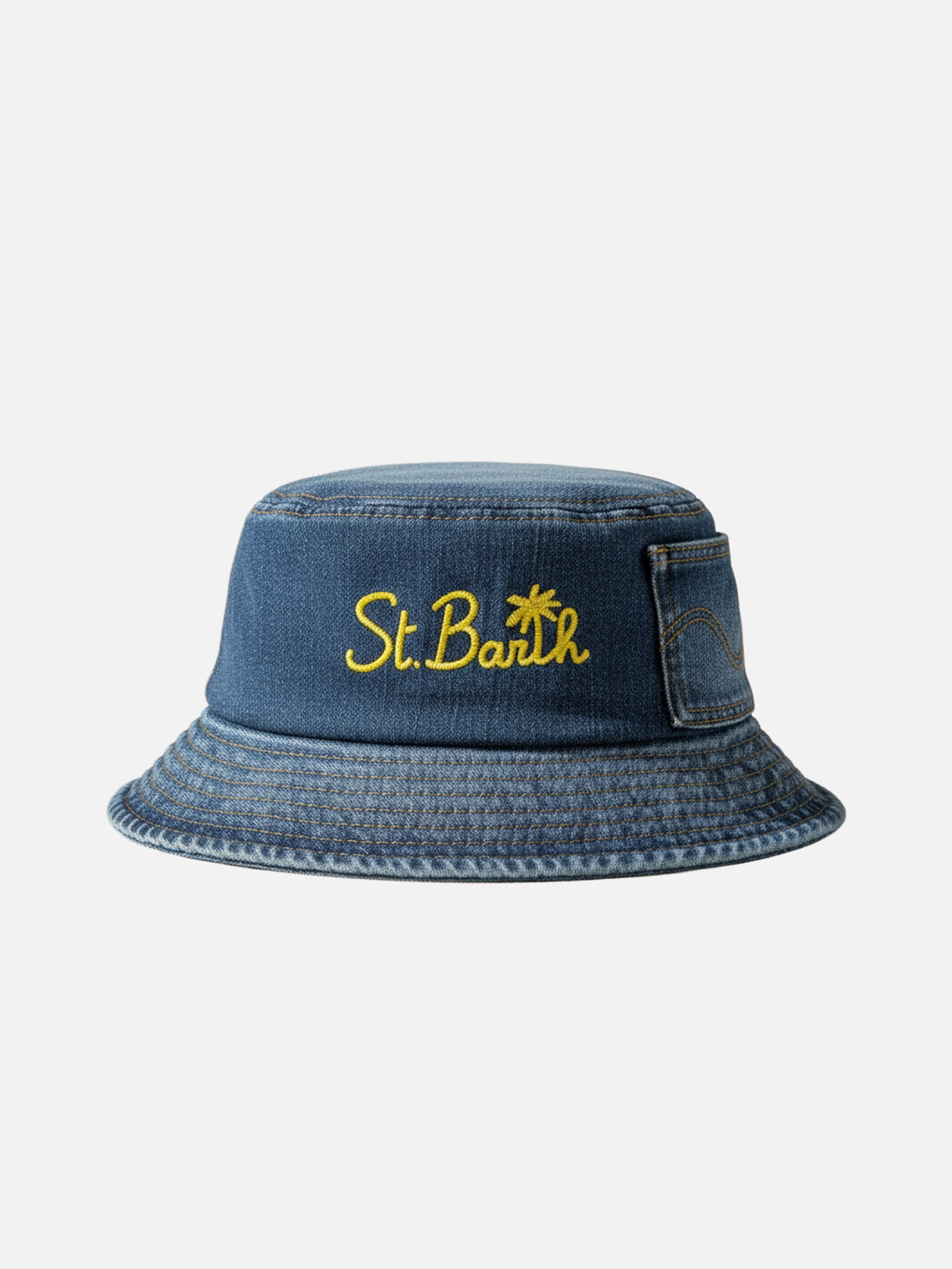 mc2-saint-barth-cappello-pescatore-in-cotone-denim-blu-con-ricamo-st-barth image 1