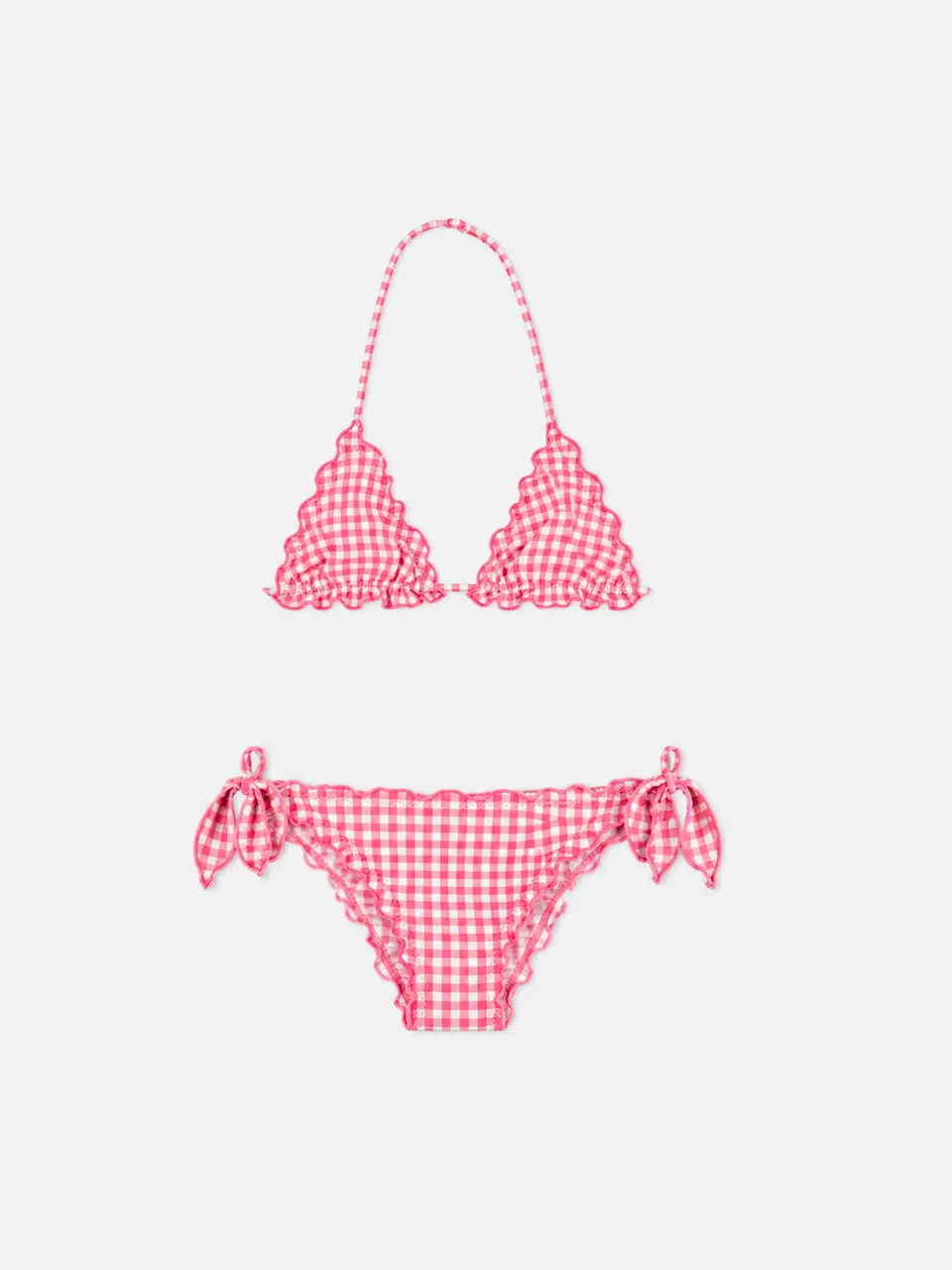 mc2-saint-barth-cris-bikini-bambina-triangolo-vichy-rosa image 1