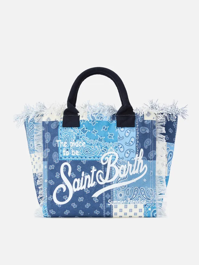 mc2-saint-barth-vanity-regular-borsa-mare-canvas-bandana-patchwork-blu image 1