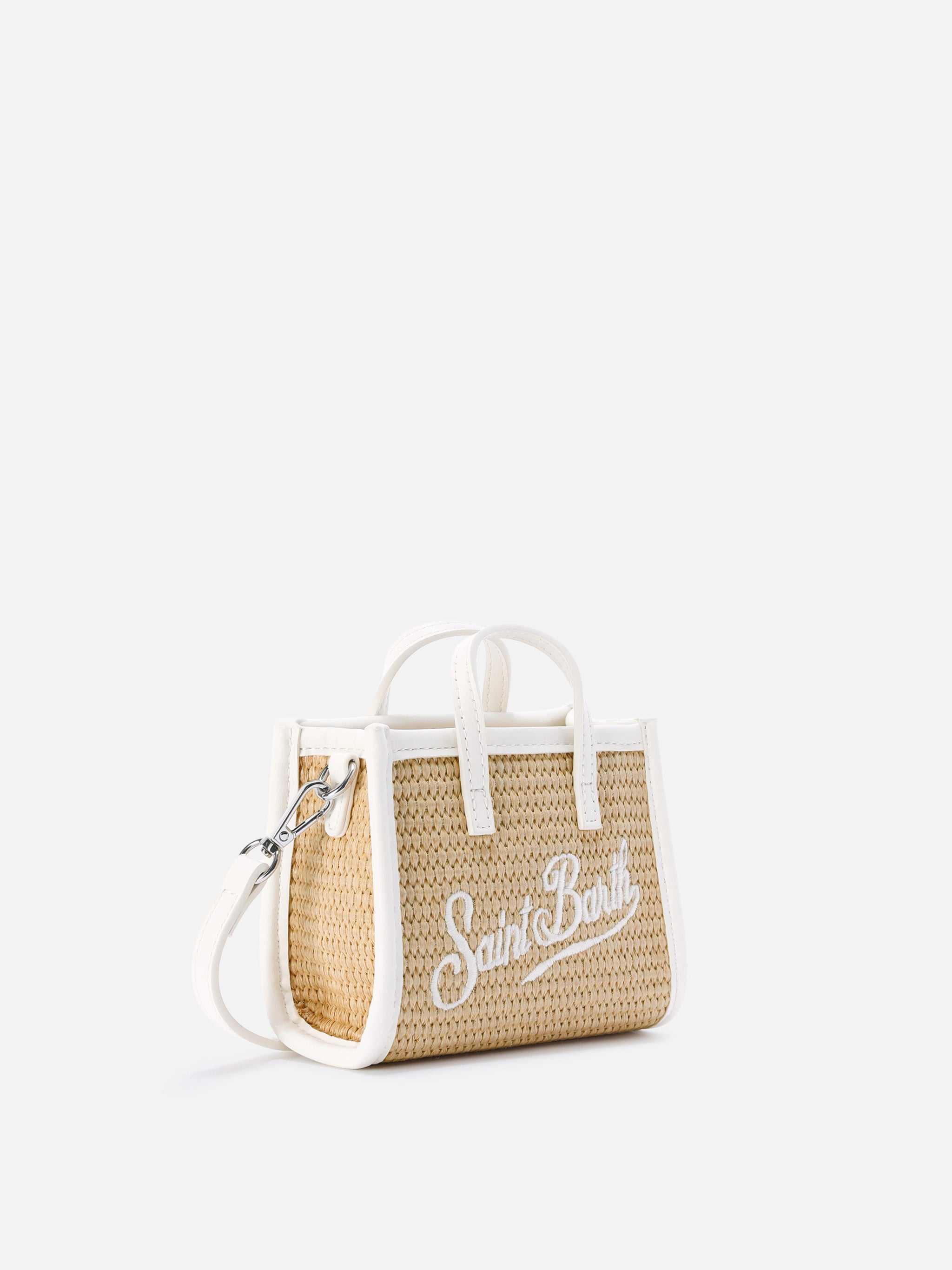 mc2-saint-barth-borsa-vivian-micro-effetto-paglia-beige-con-logo-bianco-ricamato image 3