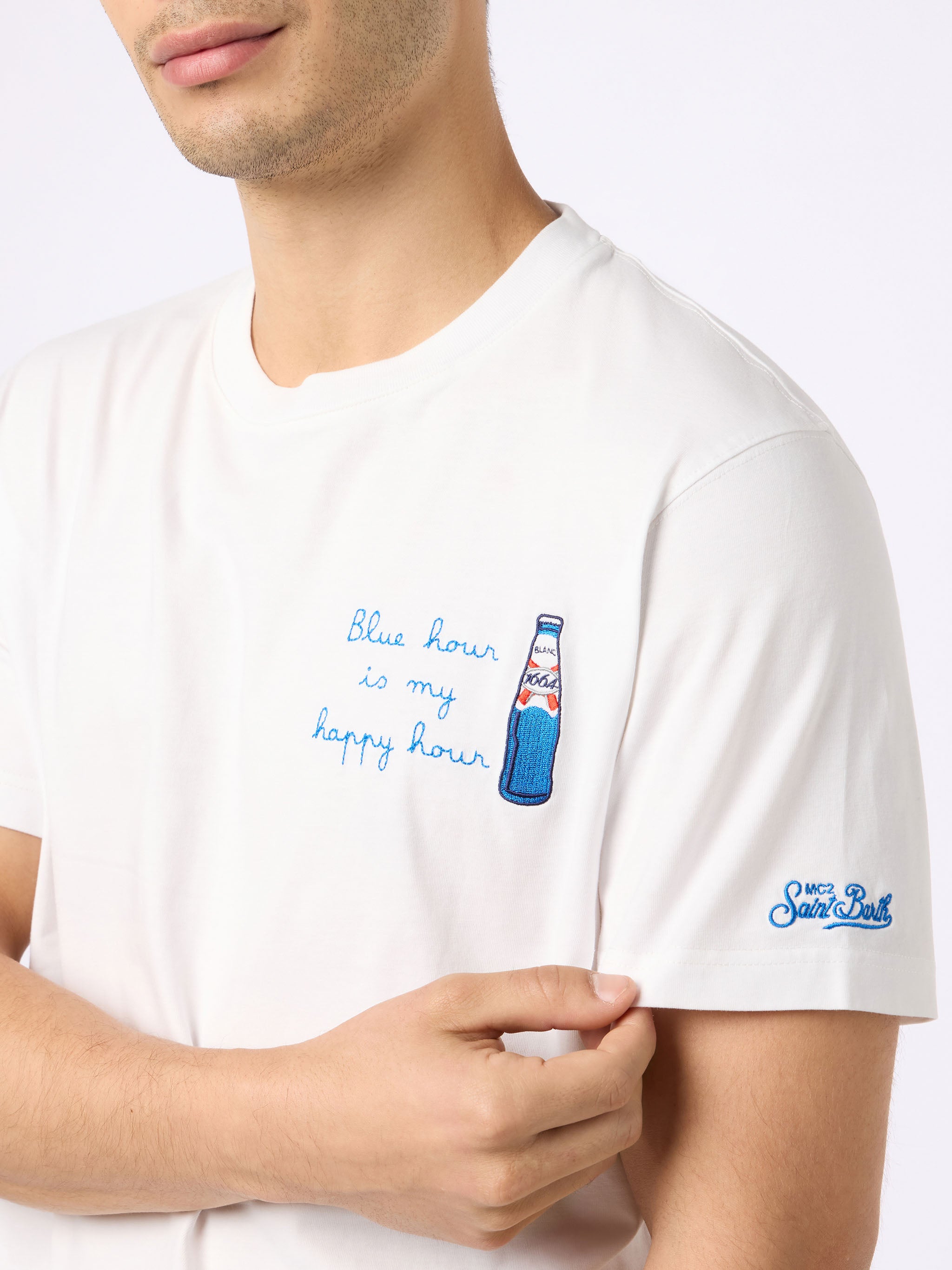 mc2-saint-barth-ecstasea-t-shirt-in-cotone-blanc-1664-bianca-da-uomo image 4