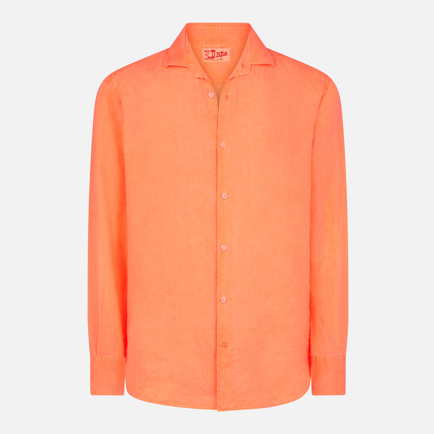 mc2-saint-barth-camicia-pamplona-uomo-in-puro-lino-arancione-fluo image 4