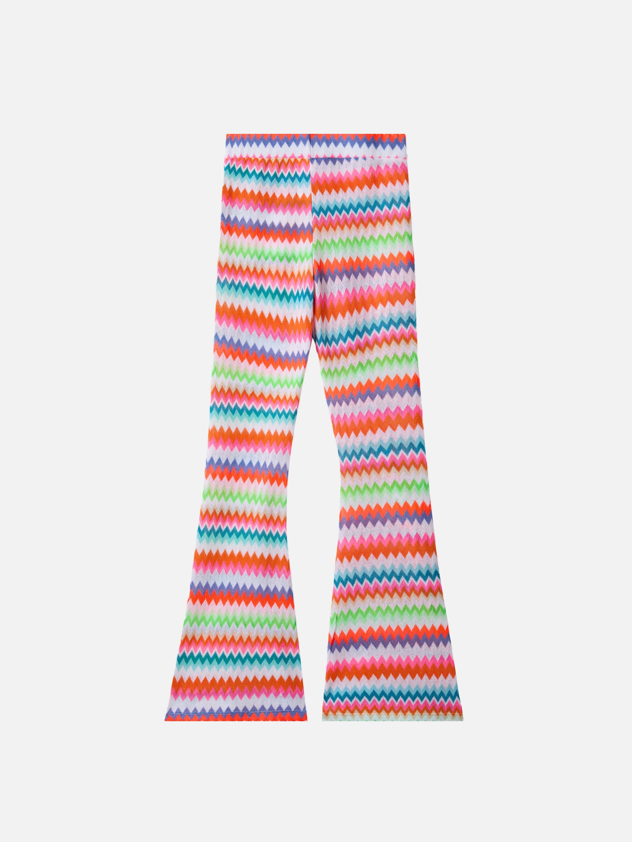 mc2-saint-barth-gwenda-jr-pantaloni-flare-bambina-arancio-verde-chevron image 3