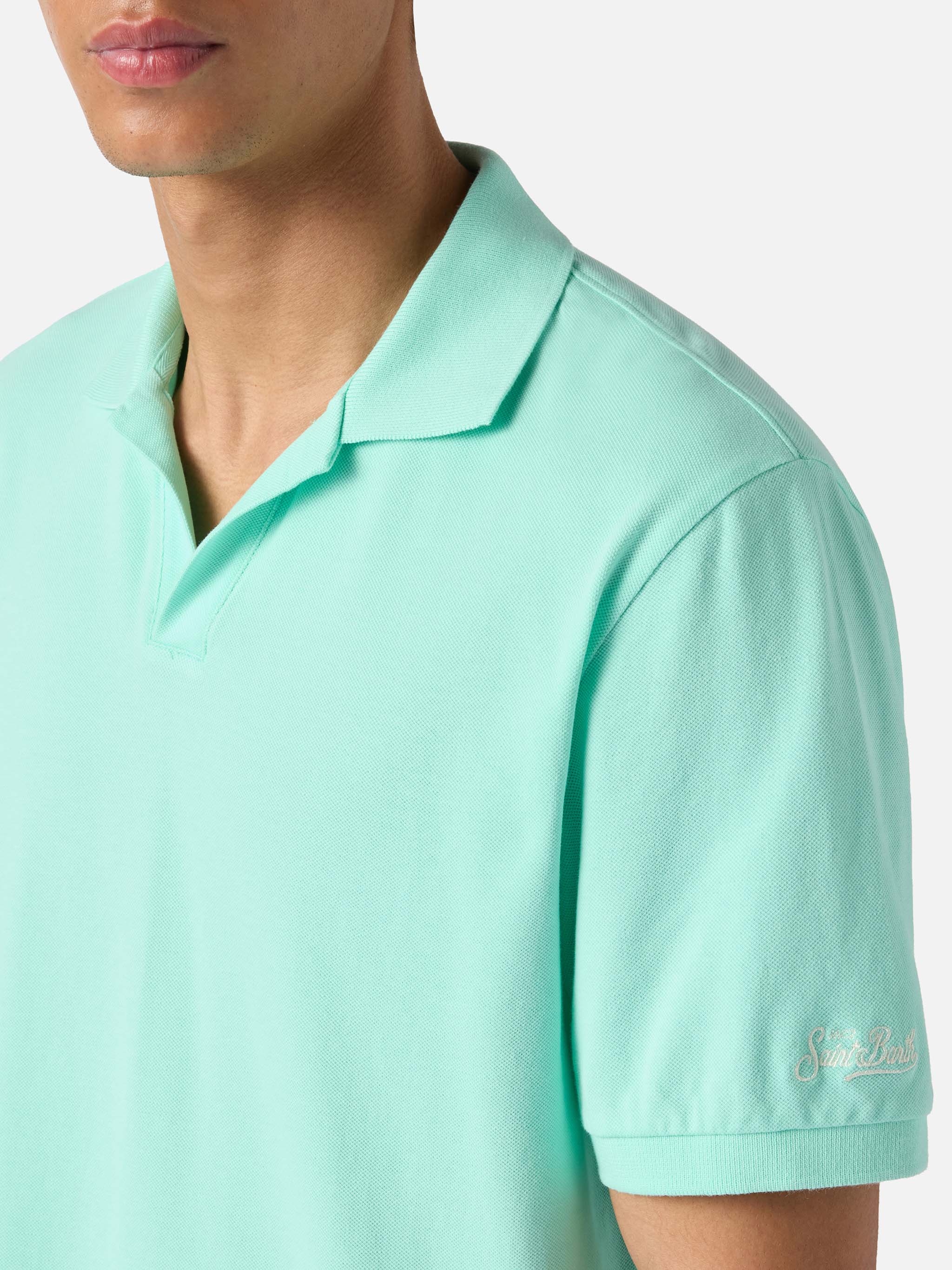 polo-mc2-saint-barth-charles-in-piquet-di-cotone-verde-menta image 2