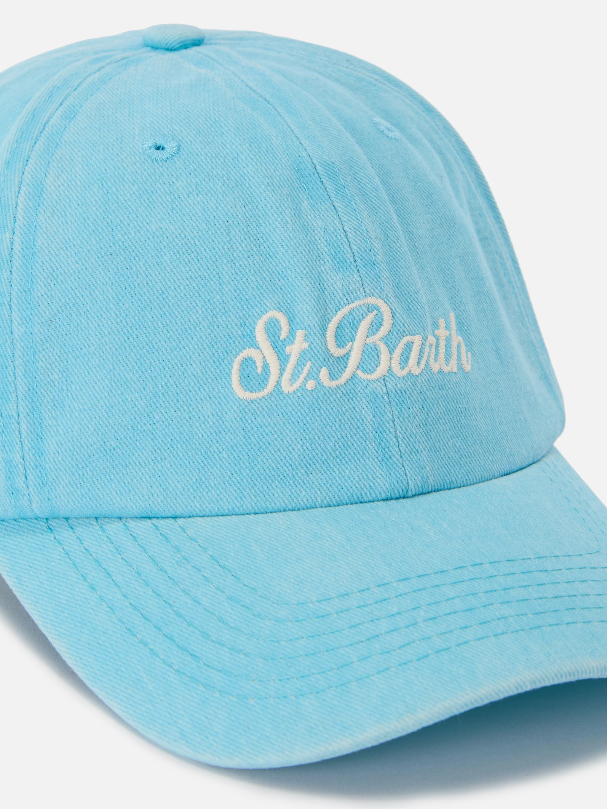 mc2-saint-barth-cappellino-davis-con-visiera-in-cotone-azzurro-e-logo-ricamato image 2