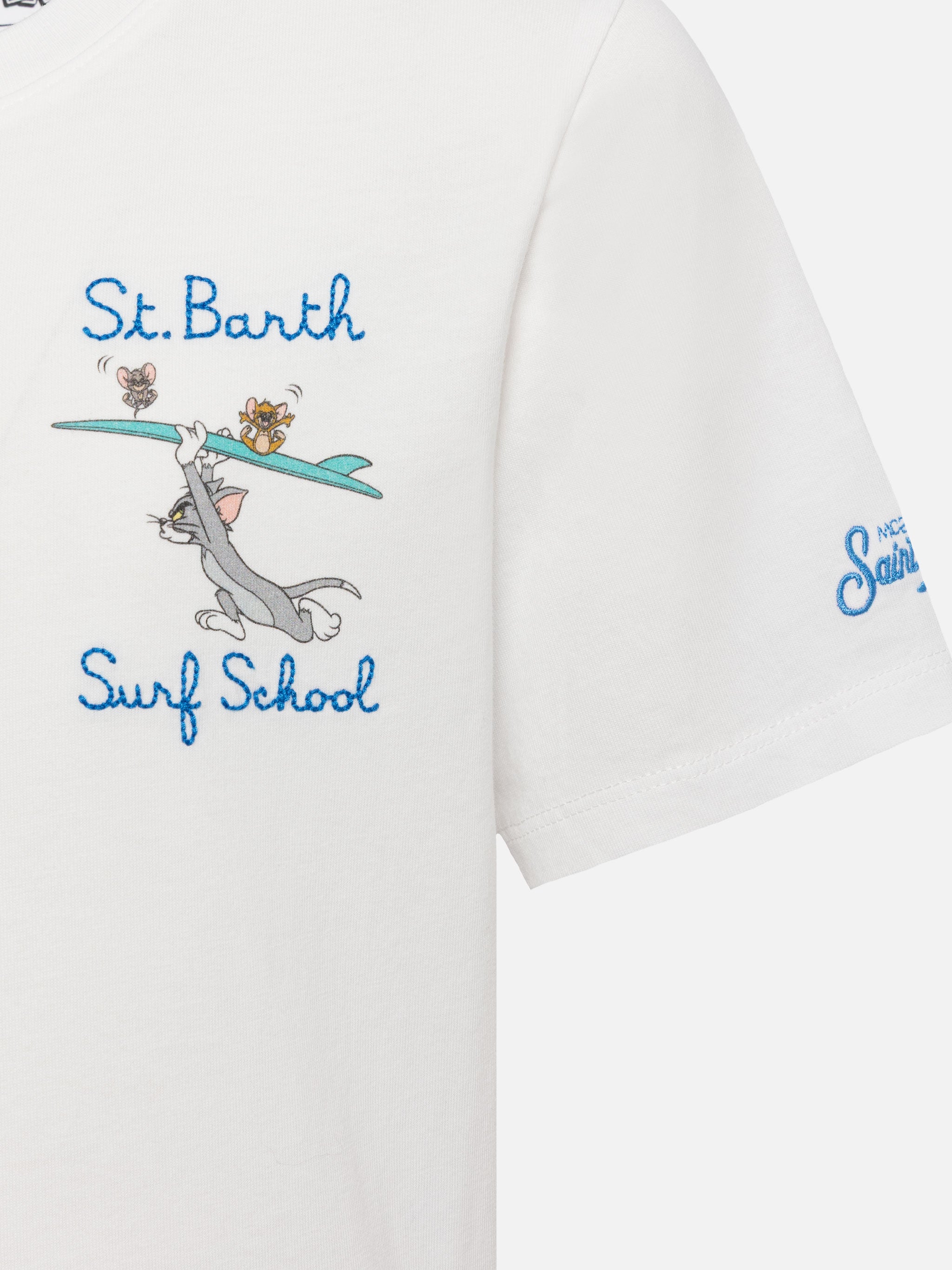 mc2-saint-barth-ecstasea-t-shirt-bambino-cotone-bianca-tom-jerry-warner-bros image 2