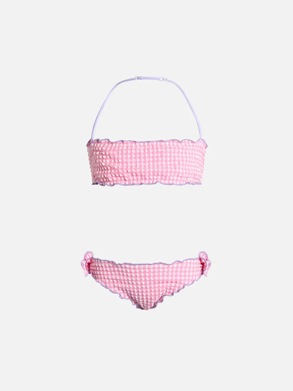mc2-saint-barth-bikini-classico-a-fascia-emy-bambina-in-seersucker-quadretti-ros image 1