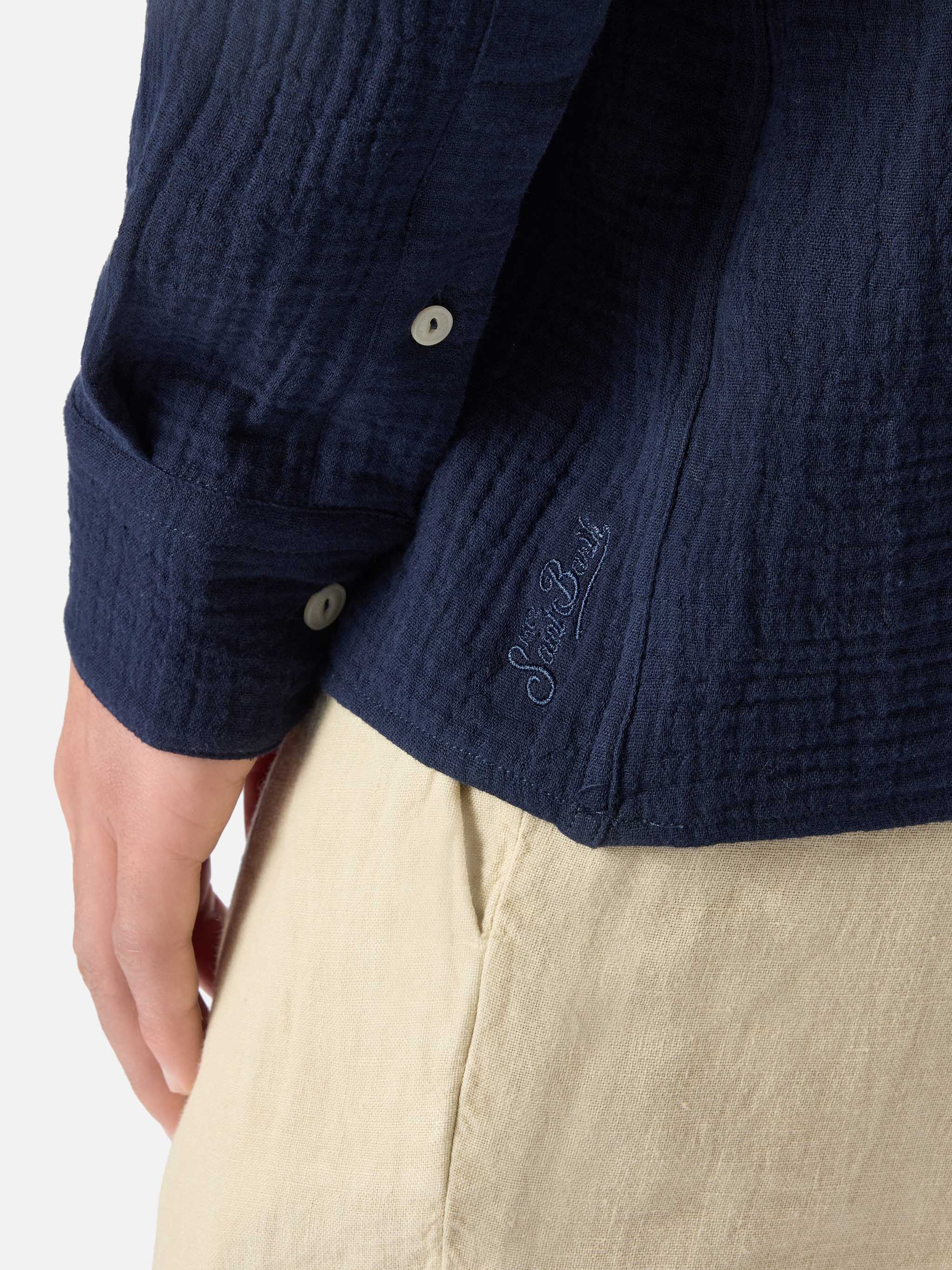 mc2-saint-barth-polo-ventotene-in-cotone-waffle-blu-navy image 2