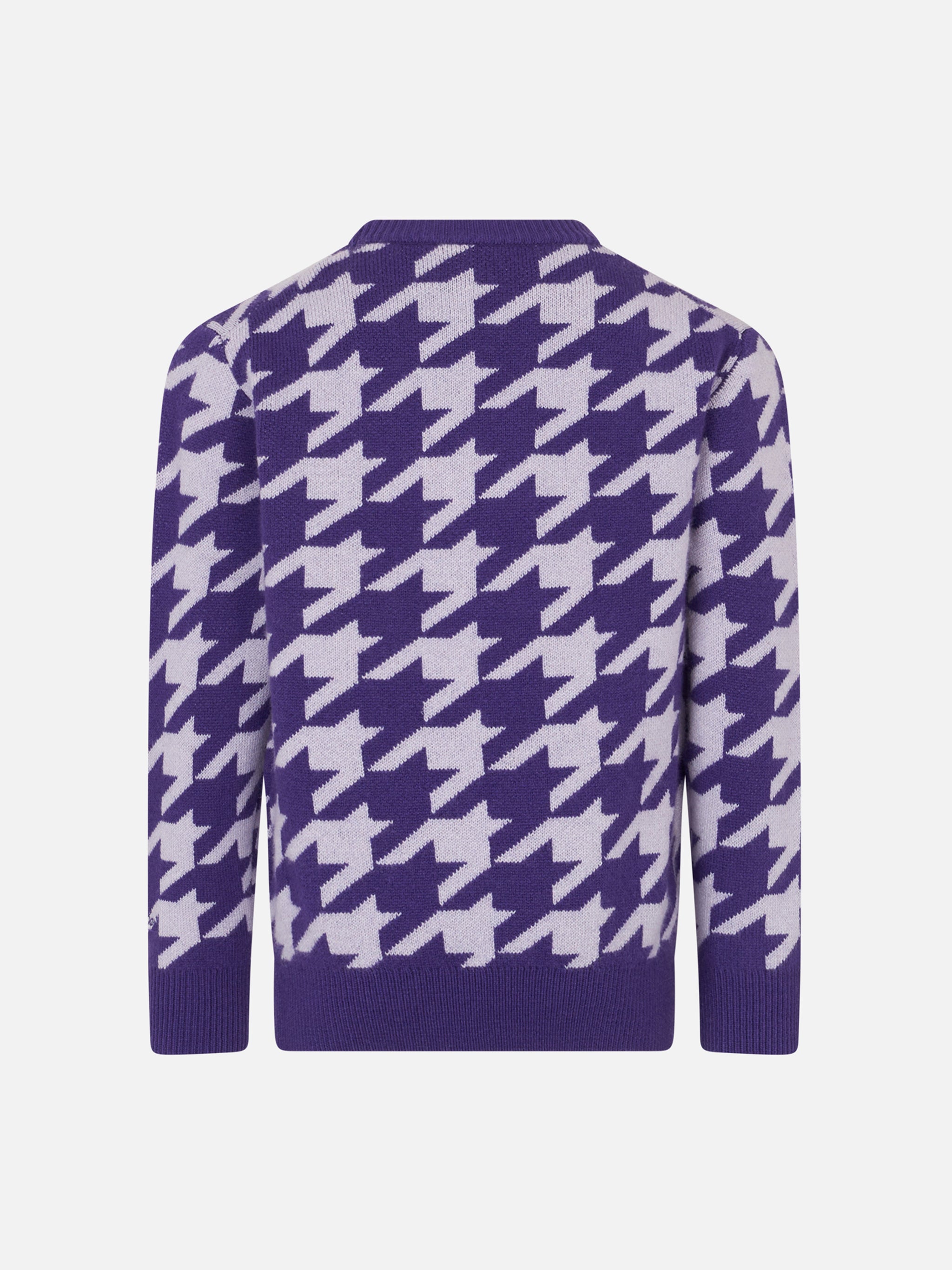 mc2-saint-barth-maglione-bambina-girocollo-snoopy-peanuts-pied-de-poule-viola-ed image 3