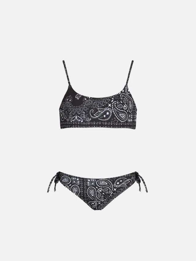 mc2-saint-barth-jai0001-bikini-da-bambina-a-bralette-nero-con-stampa-bandana image 1