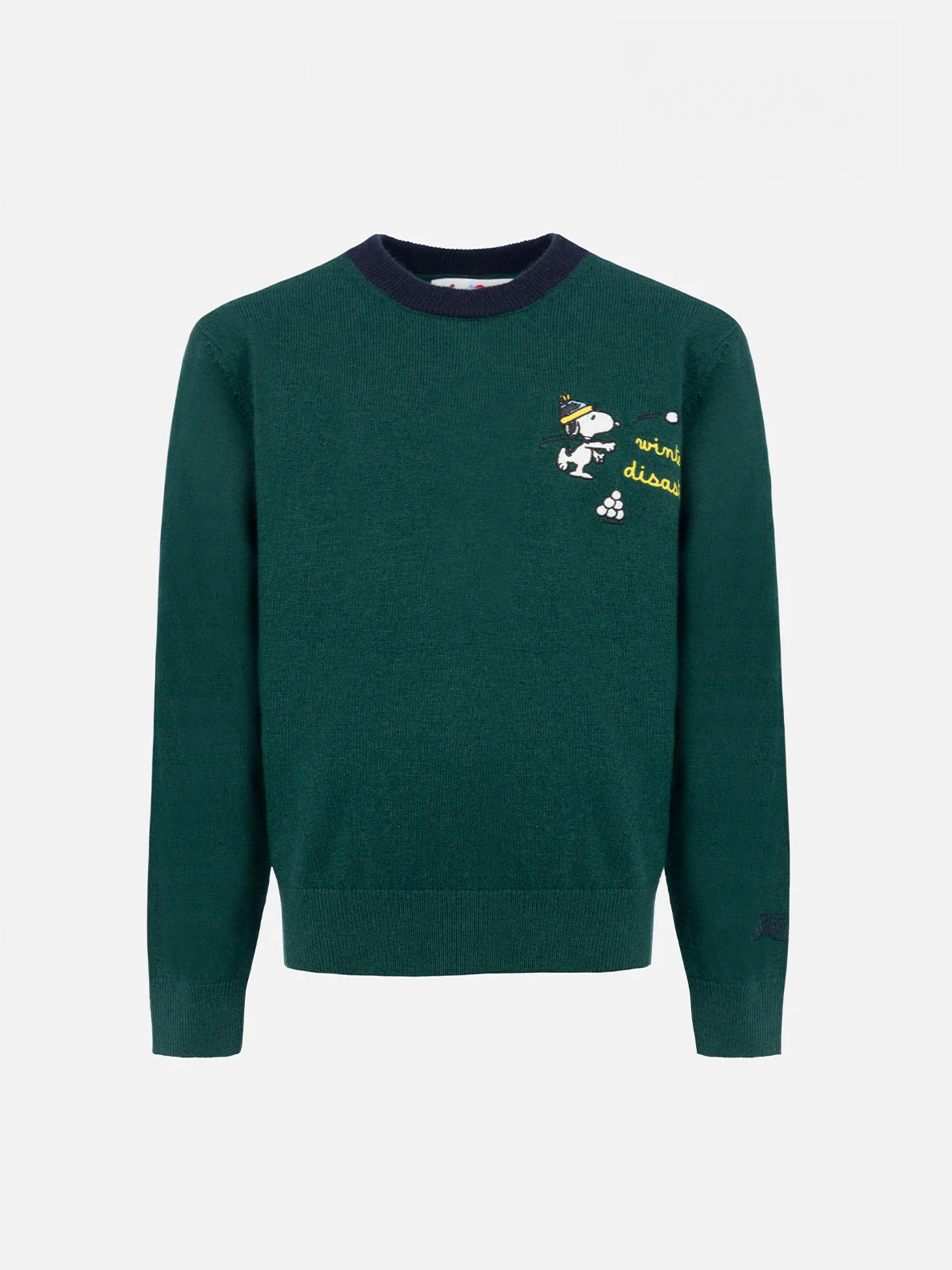 mc2-saint-barth-douglas-light-maglione-girocollo-verde-bambino-snoopy-peanuts image 1