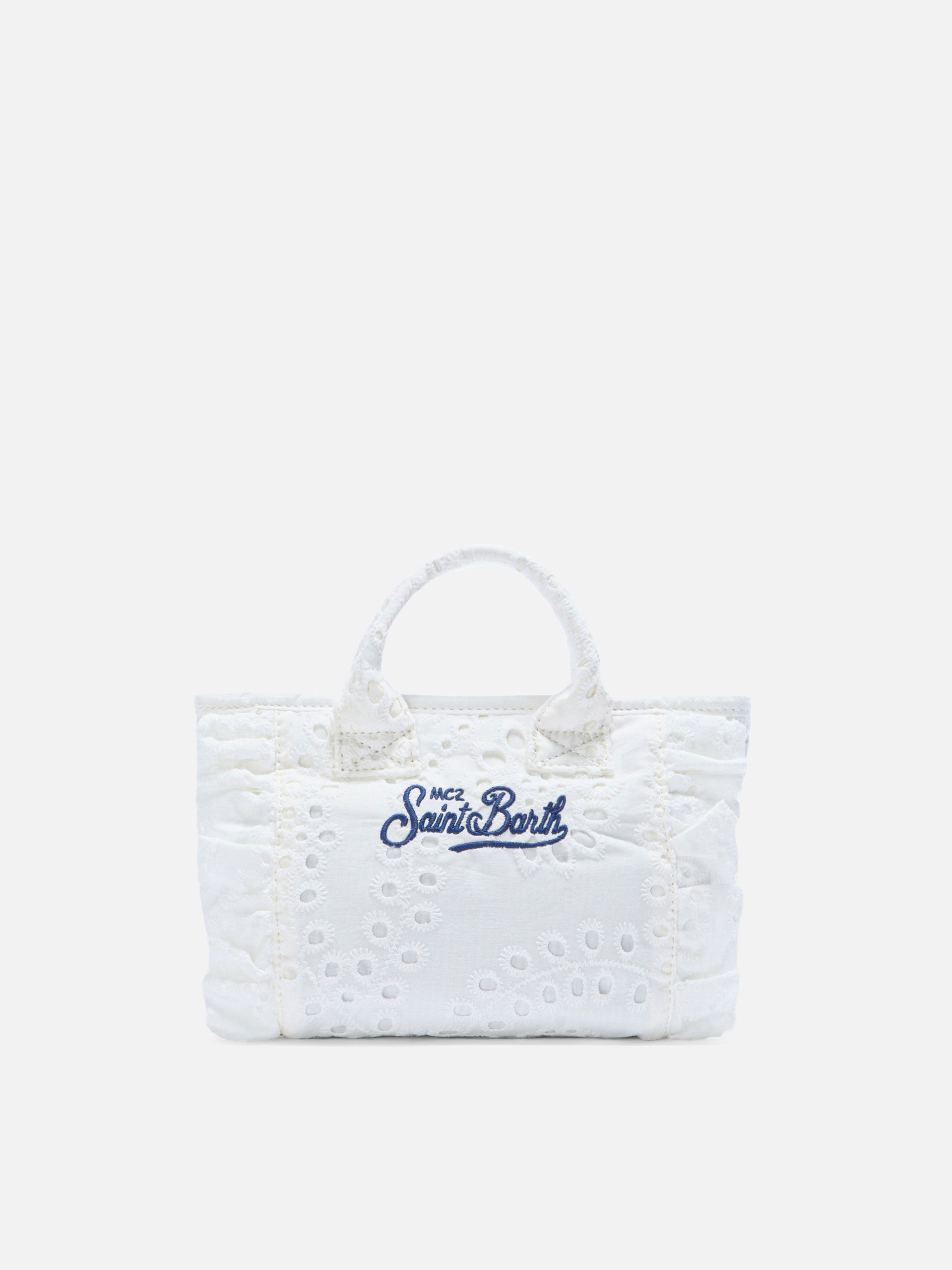 mc2-saint-barth-borsa-vanity-mini-volant-in-cotone-sangallo-bianco-con-rouches-e image 4