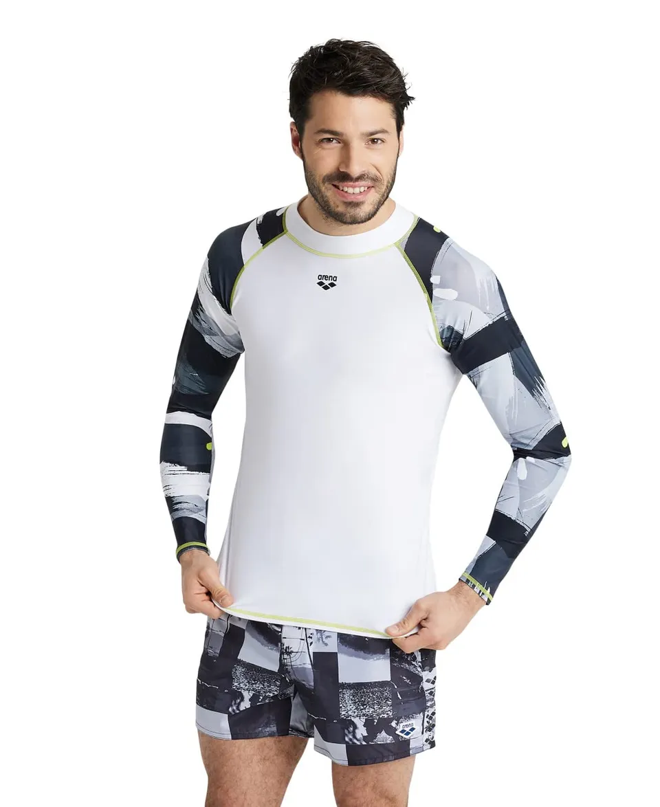 arena-rash-vest-allover-maniche-lunghe-uomo image 1