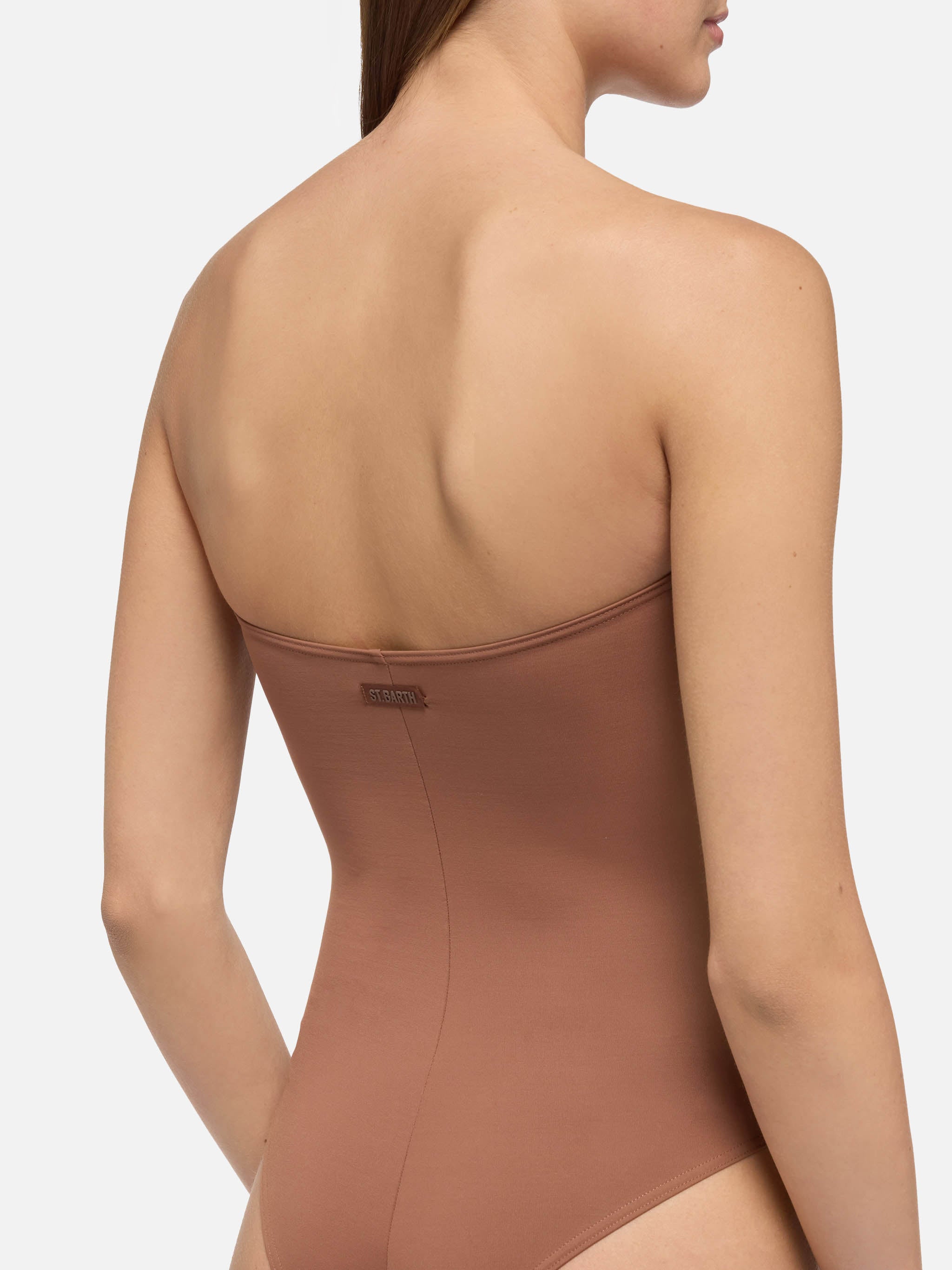 mc2-saint-barth-costume-intero-donna-soleil-marrone-senza-spalline-scollo-cuore image 3