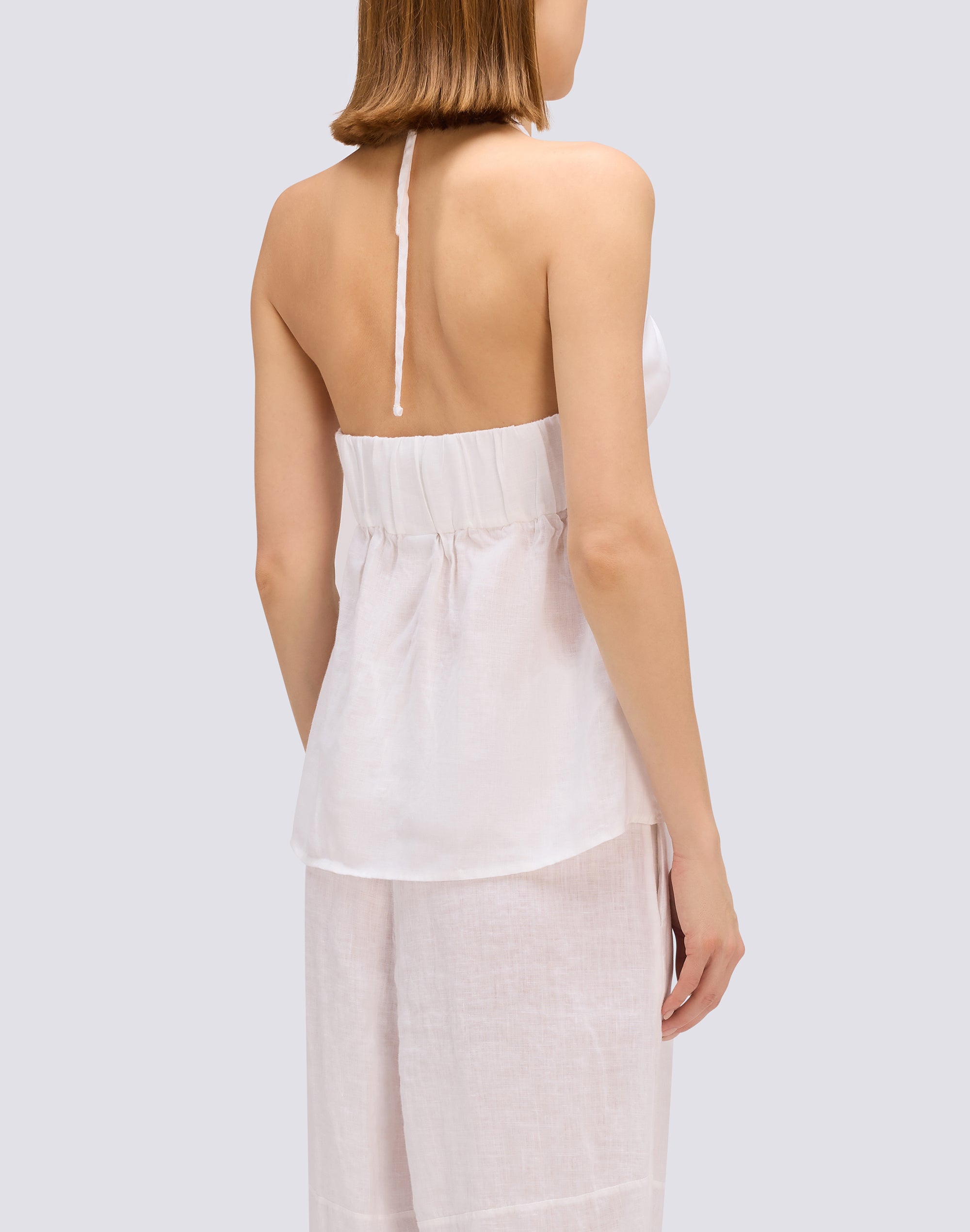 sundek-goldenwave-top-donna-in-lino-tinto-capo-smanicato image 2