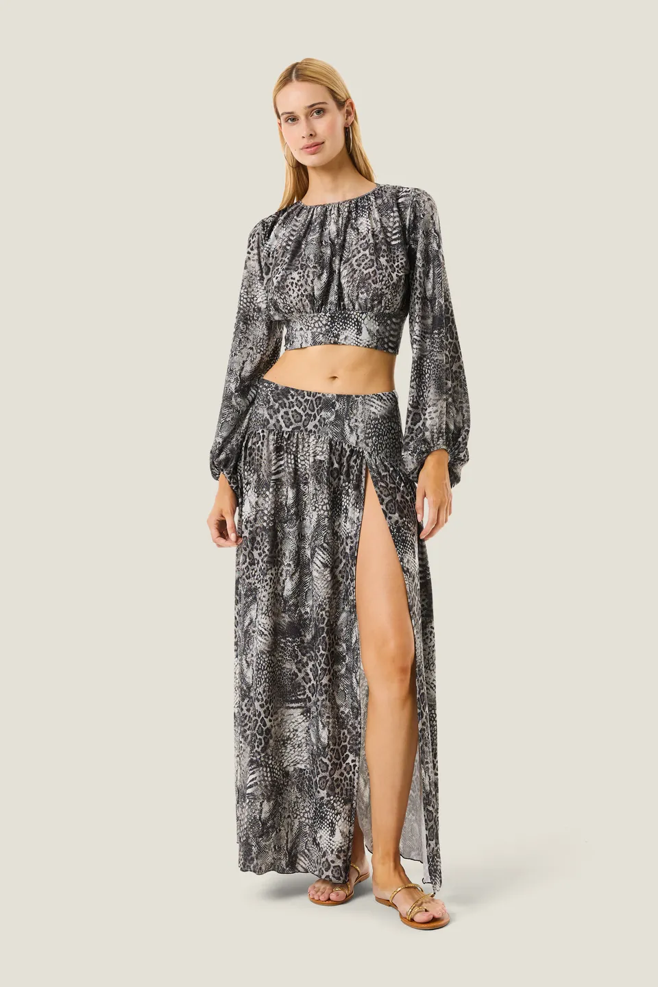 4giveness-gonna-lunga-spacchi-animalier-resort-donna image 1