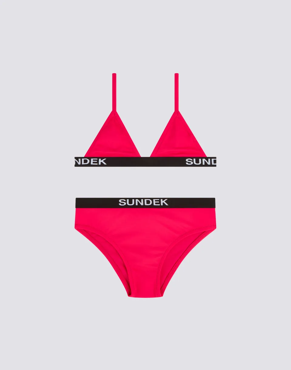 sundek-bambina-bikini-top-triangolo-slip-fisso-elastico-logo-tinta-unita image 1