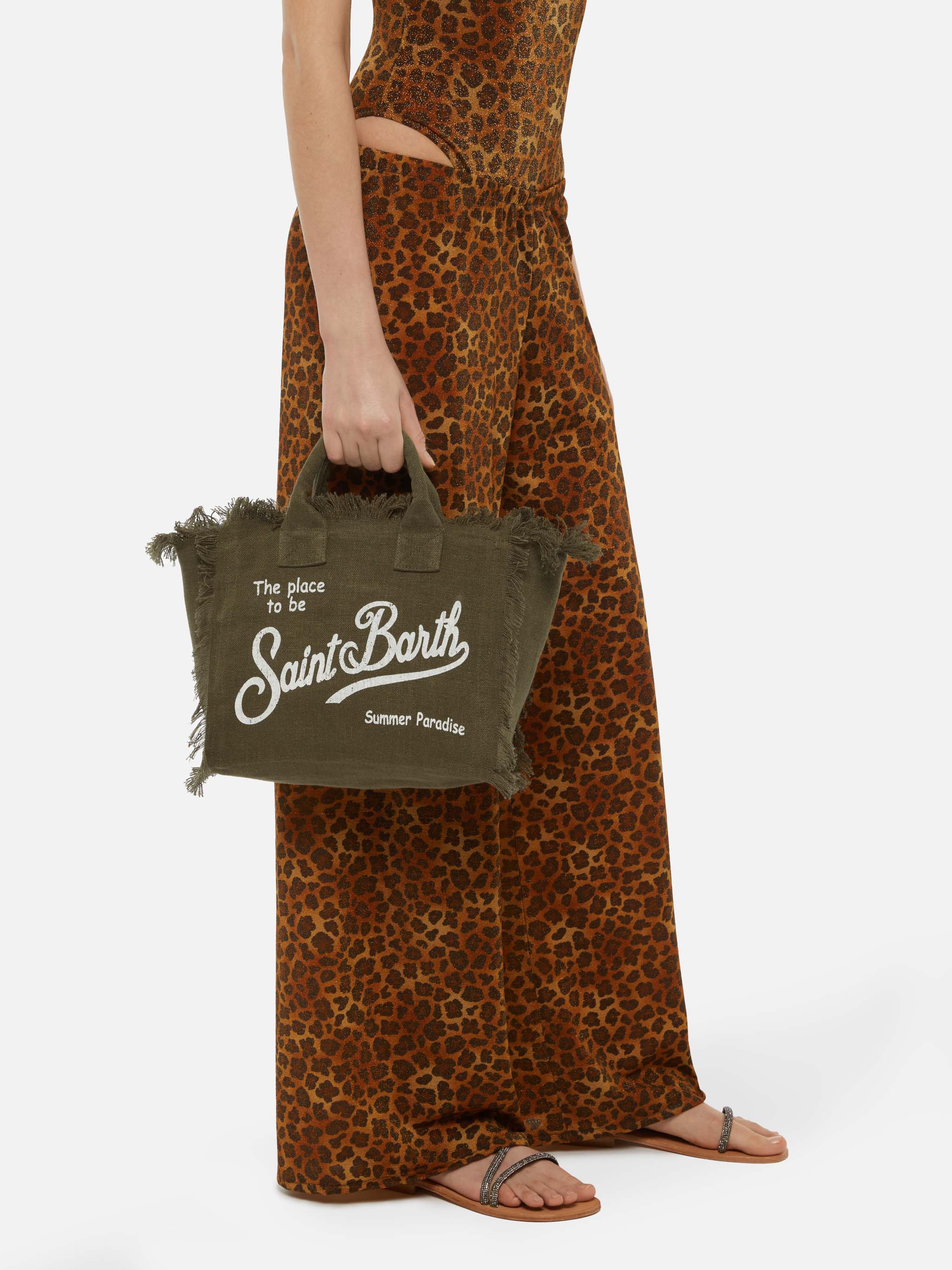 mc2-saint-barth-borsa-colette-in-100-lino-verde-militare image 2