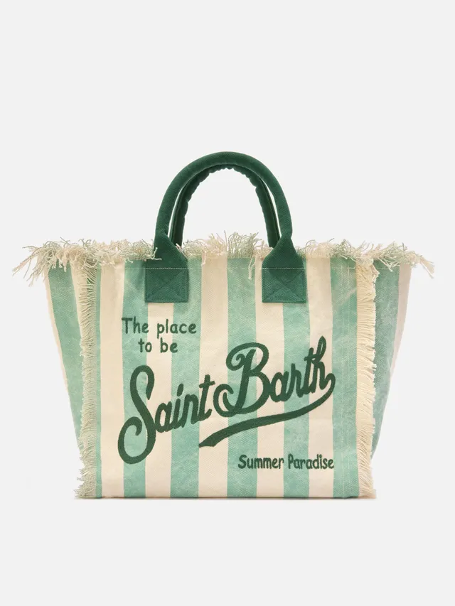 mc2-saint-barth-borsa-vanity-regular-in-canvas-a-righe-verticali-verde-chiaro image 1