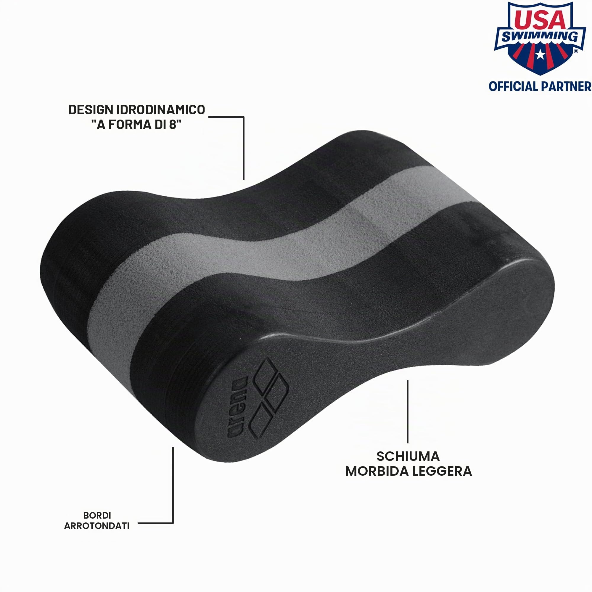 arena-freeflow-pullbuoy-galleggiante-allenamento-nuoto-unisex-nero image 2