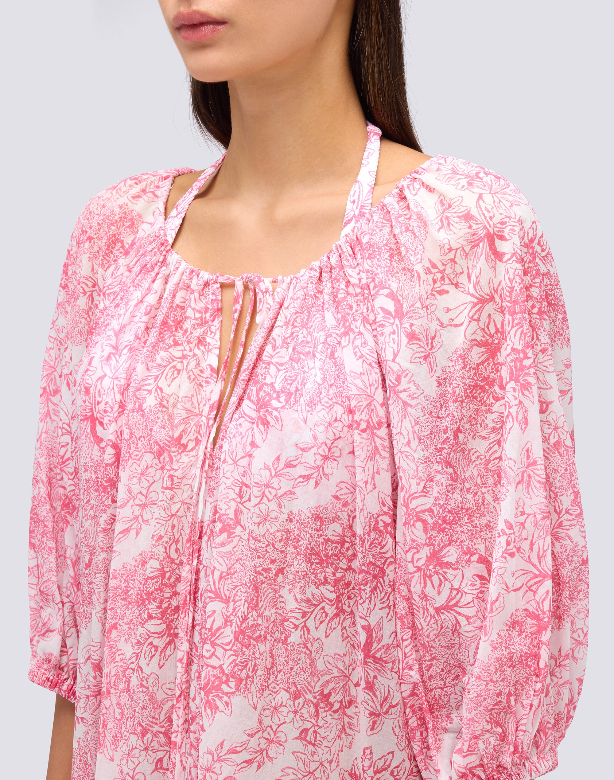 sundek-abito-corto-donna-stampa-fleur-de-joie-con-coulisse image 4