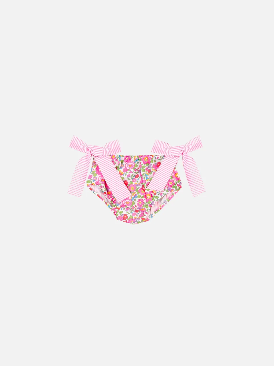 mc2-saint-barth-slip-da-bagno-bambina-stampa-fiori-con-fiocchi-vichy image 1