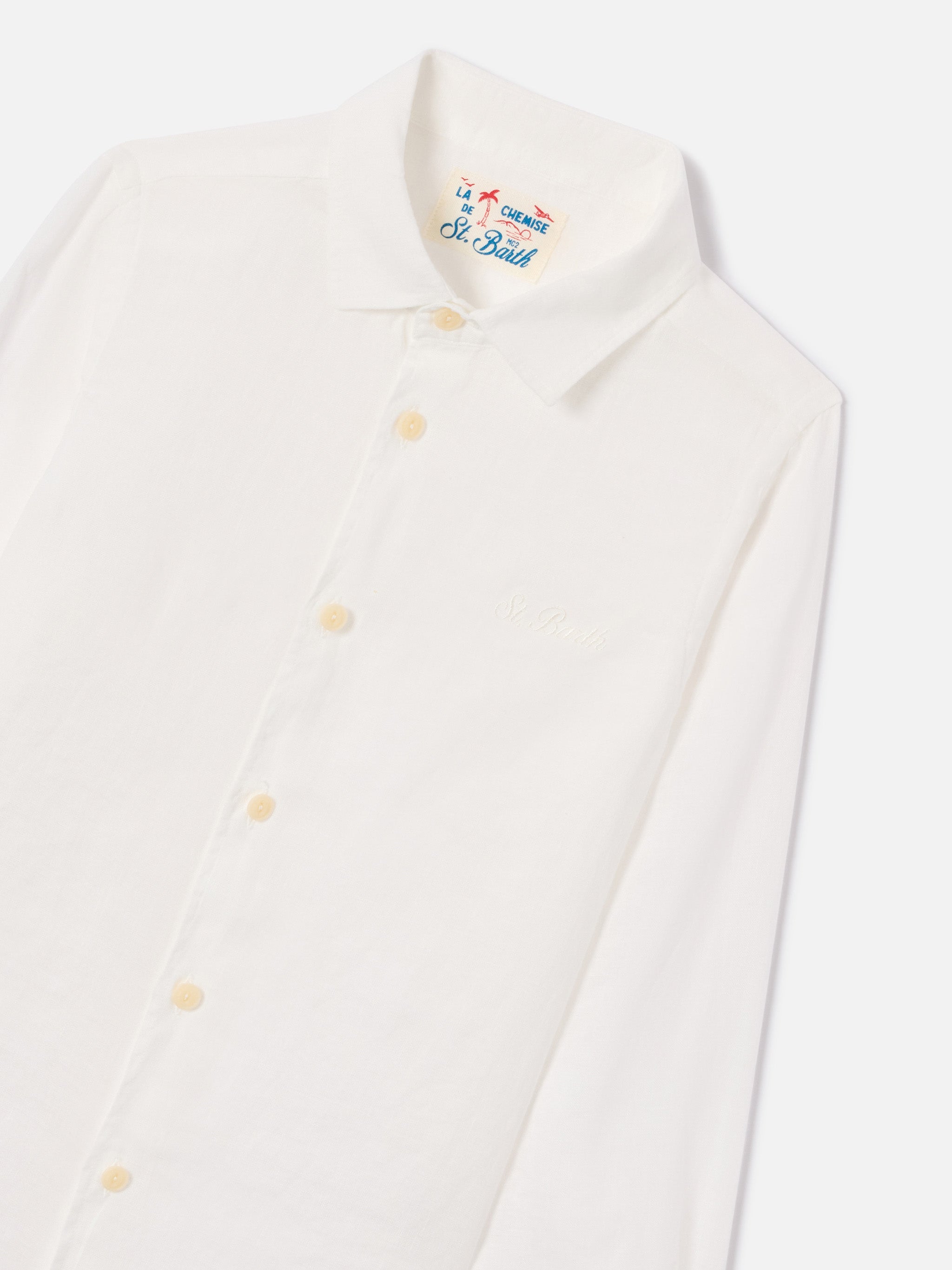 mc2-saint-barth-camicia-agnes-da-bambino-in-lino-bianco image 2