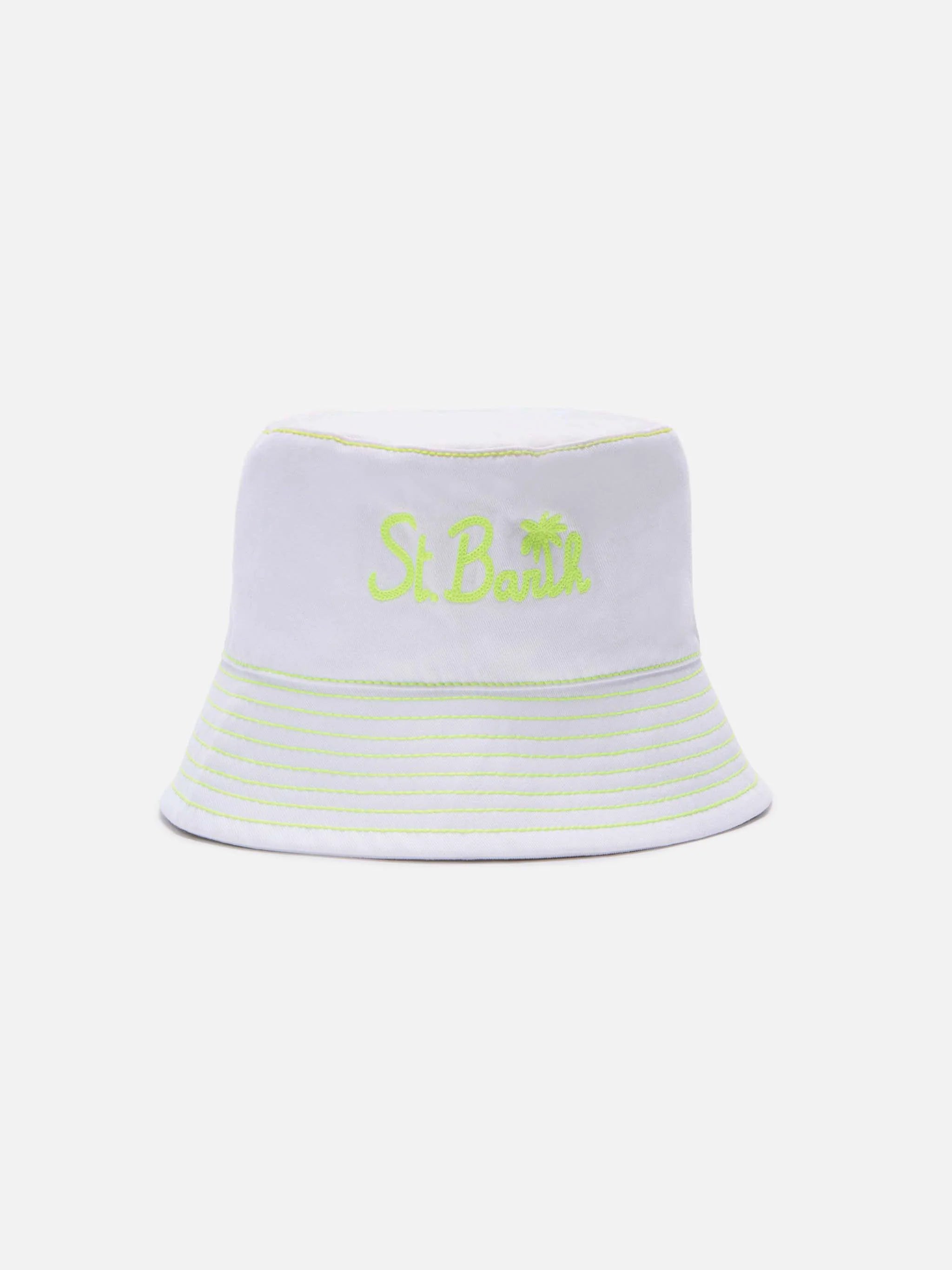 mc2-saint-barth-cappello-modello-pescatore-in-cotone-bianco-con-ricamo-frontale- image 1