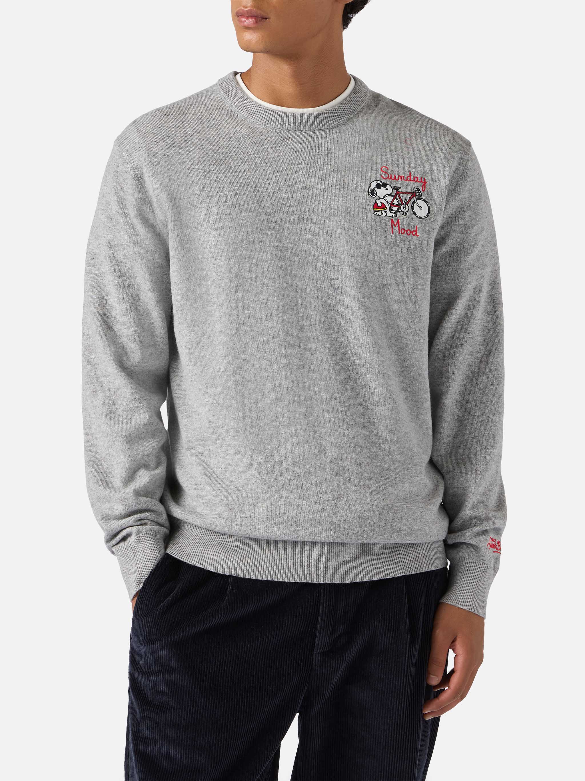 mc2-saint-barth-heron-light-maglione-uomo-snoopy-sunday-mood-peanuts-grigio image 2