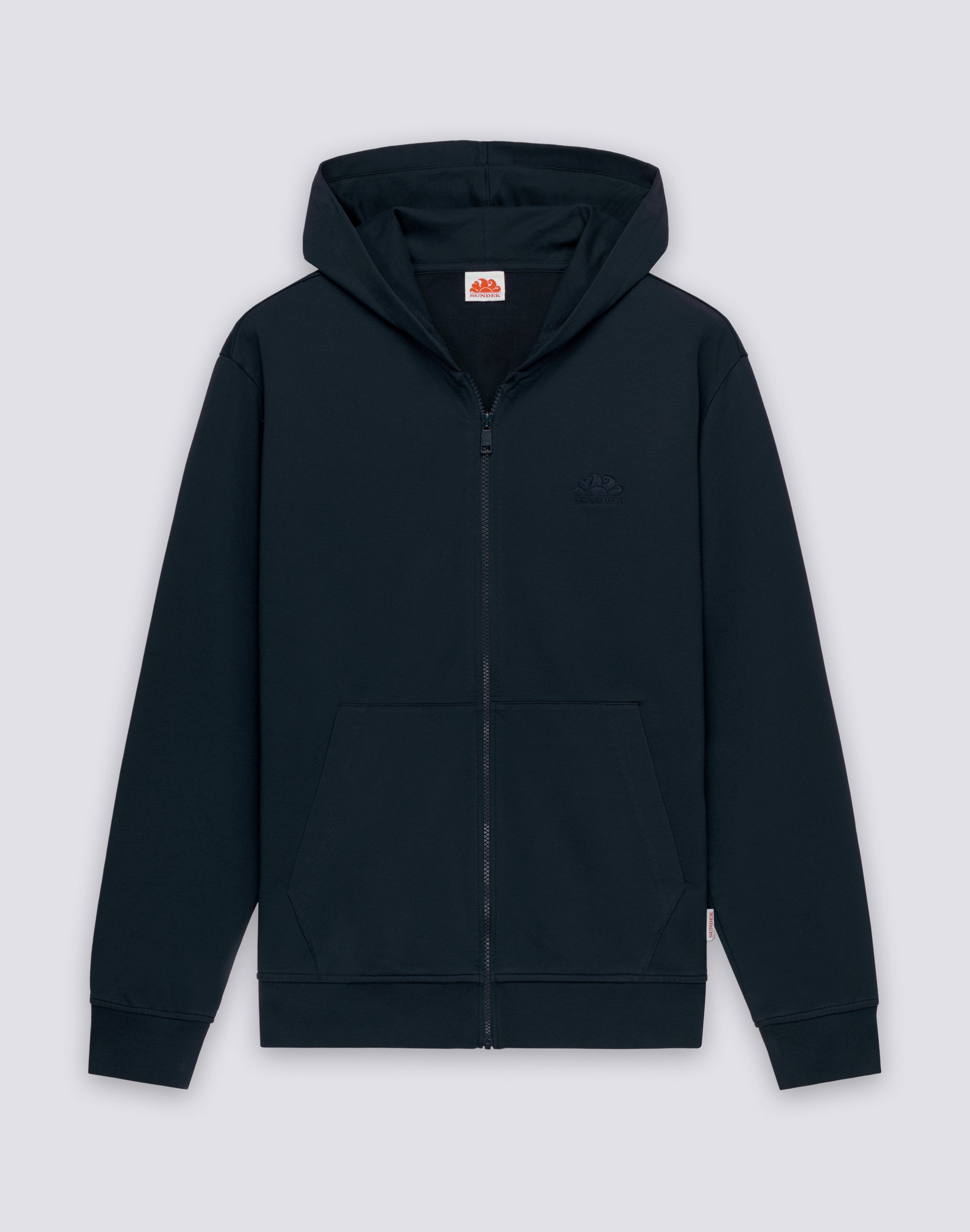 sundek-felpa-uomo-cotone-degarzato-full-zip-cappuccio image 1