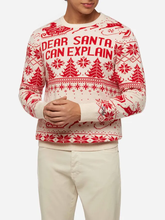 mc2-saint-barth-heron-maglione-uomo-rosso-jacquard-fair-isle-dear-santa image 1