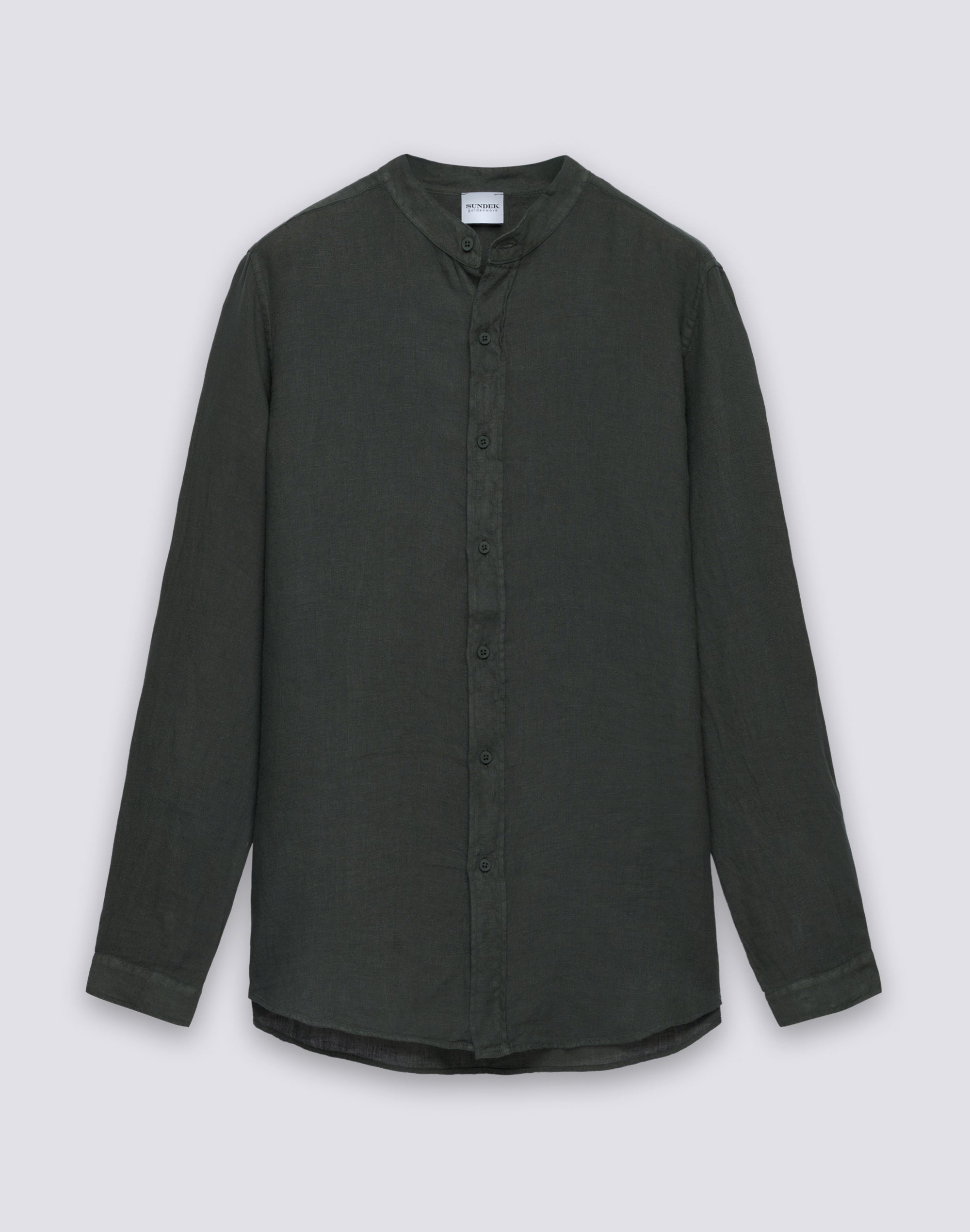 sundek-camicia-uomo-alla-coreana-in-lino-tinto-capo image 1