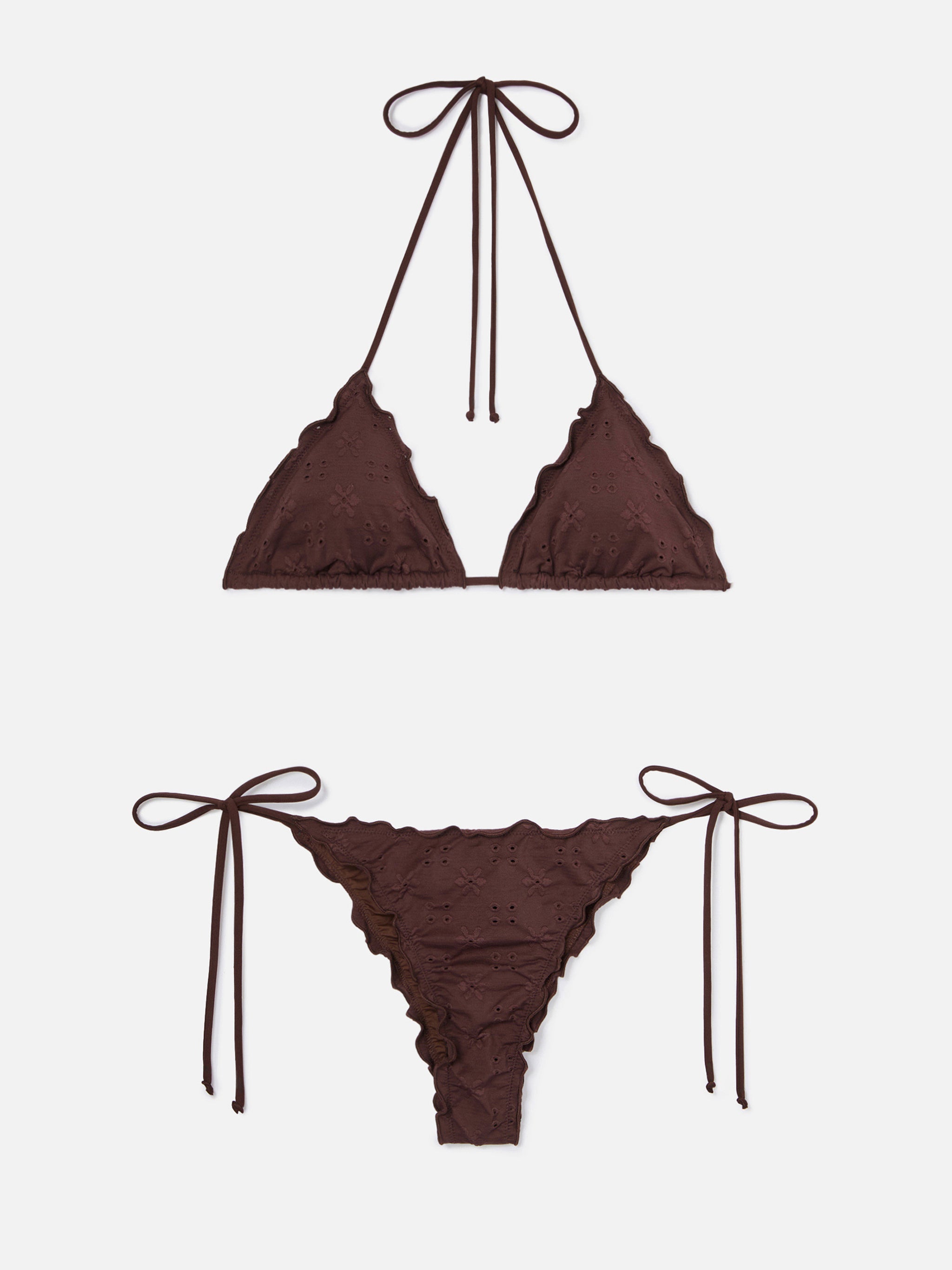 bikini-donna-mc2-saint-barth-sagittarius-miami-in-tessuto-sangallo-marrone-con-r image 1