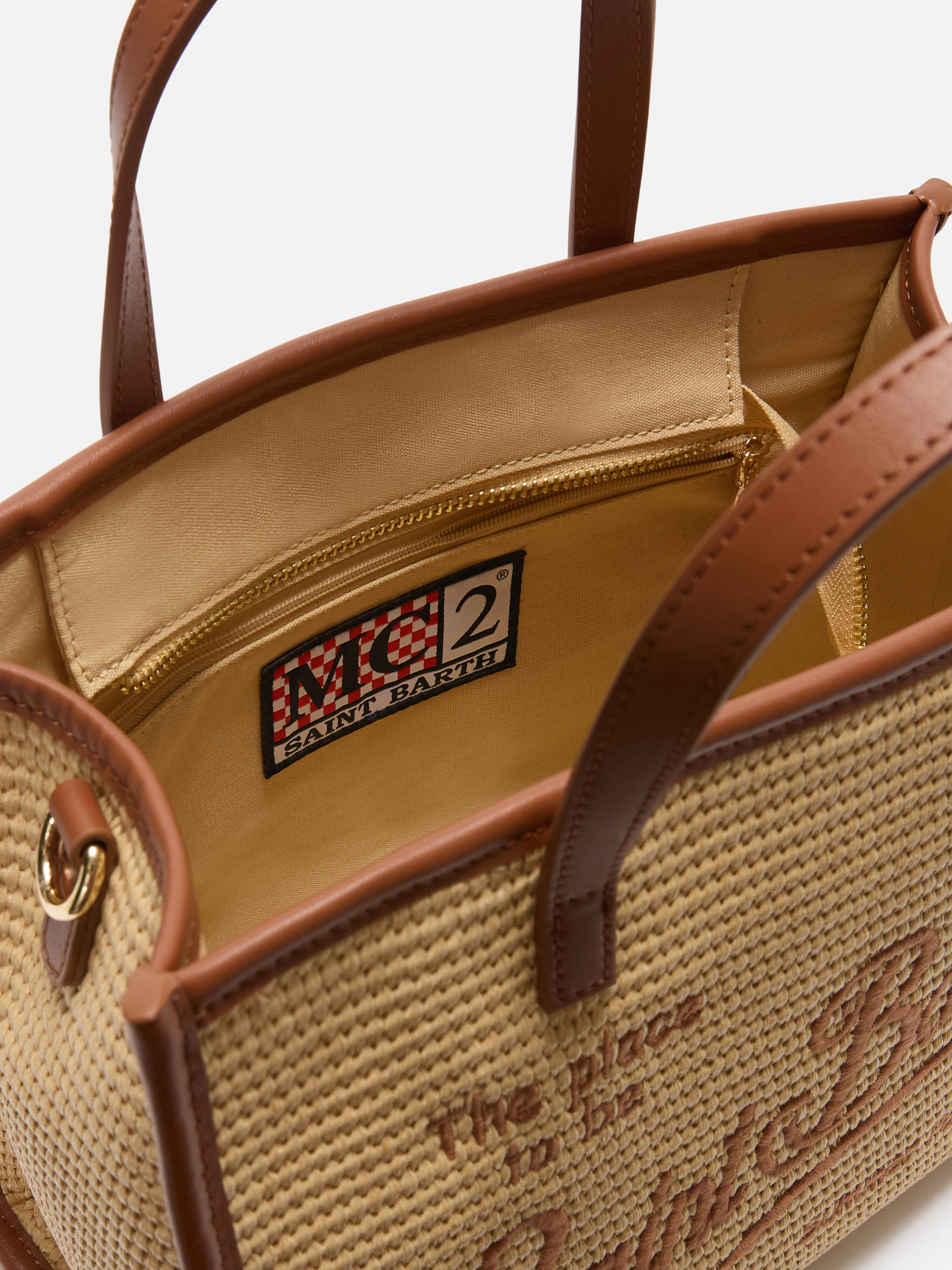 mc2-saint-barth-vivian-medium-borsa-effetto-paglia-con-logo-ricamato-marrone image 5