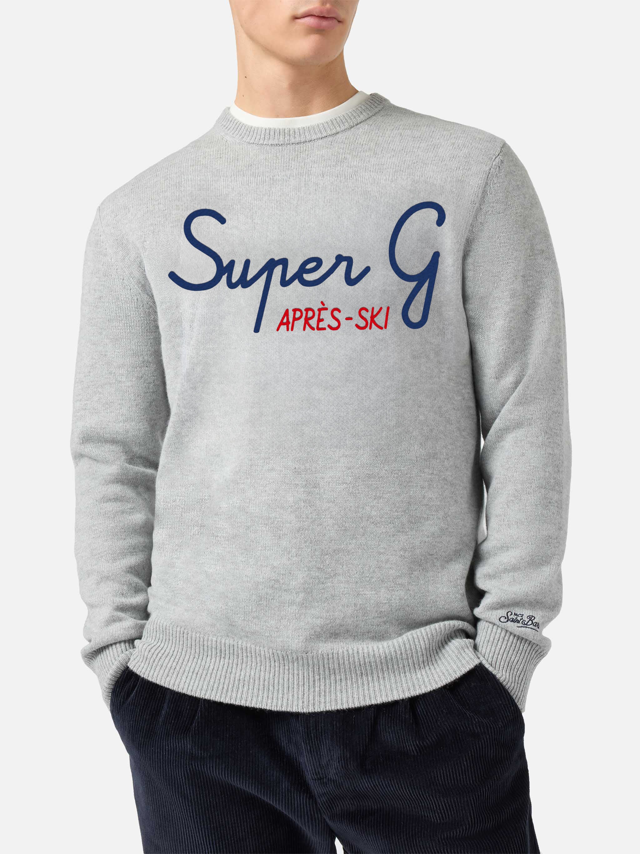 mc2-saint-barth-heron-girocollo-uomo-grigio-ricamo-super-g image 1
