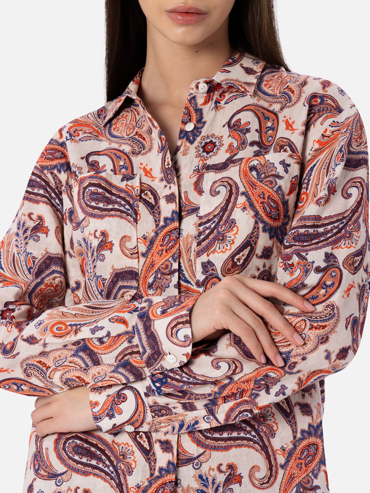 mc2-saint-barth-alodie-camicia-donna-in-lino-con-fantasia-paisley-multicolor image 4