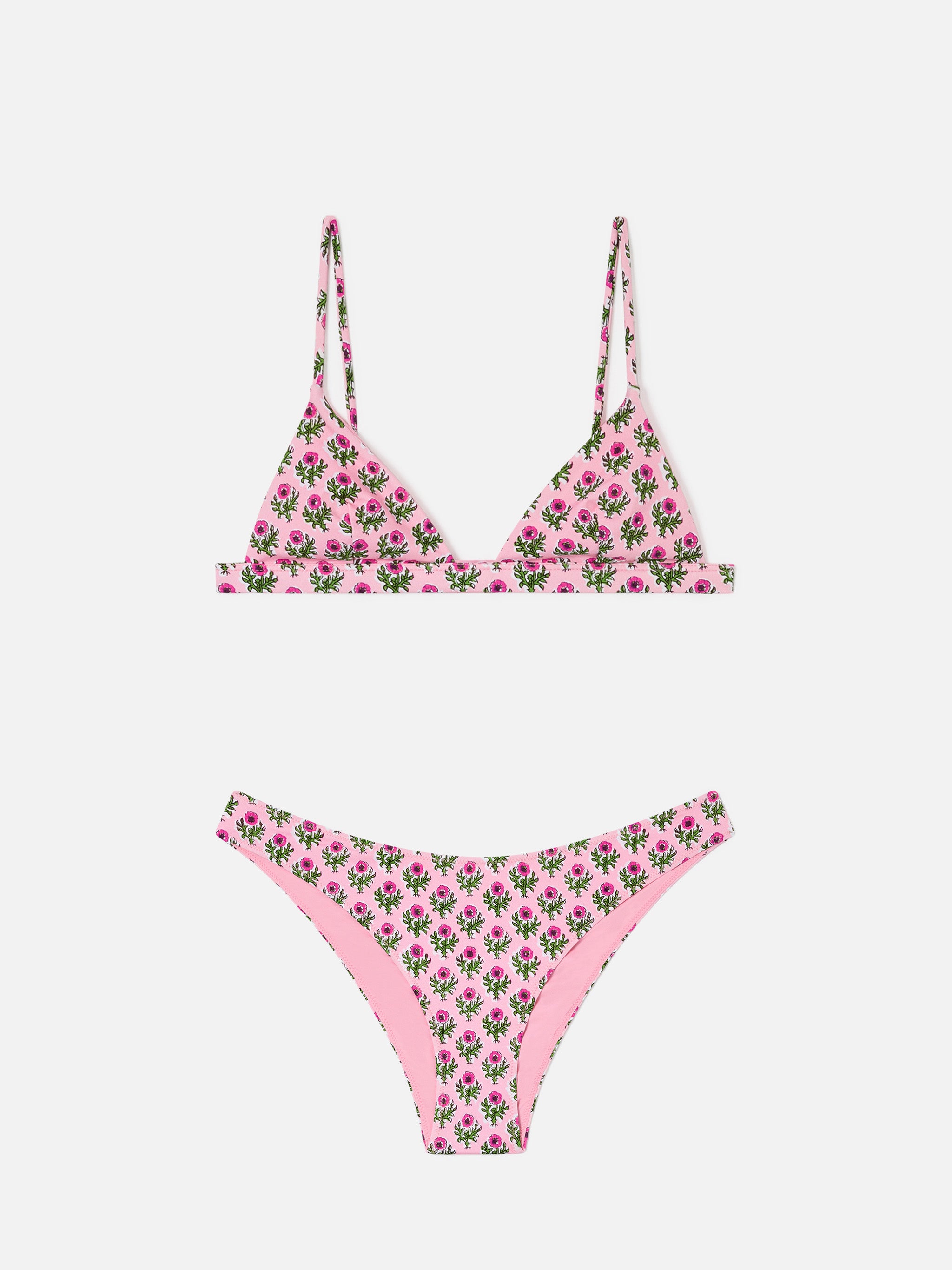 mc2-saint-barth-bikini-rylie-lido-donna-triangolo-floreale-rosa image 1