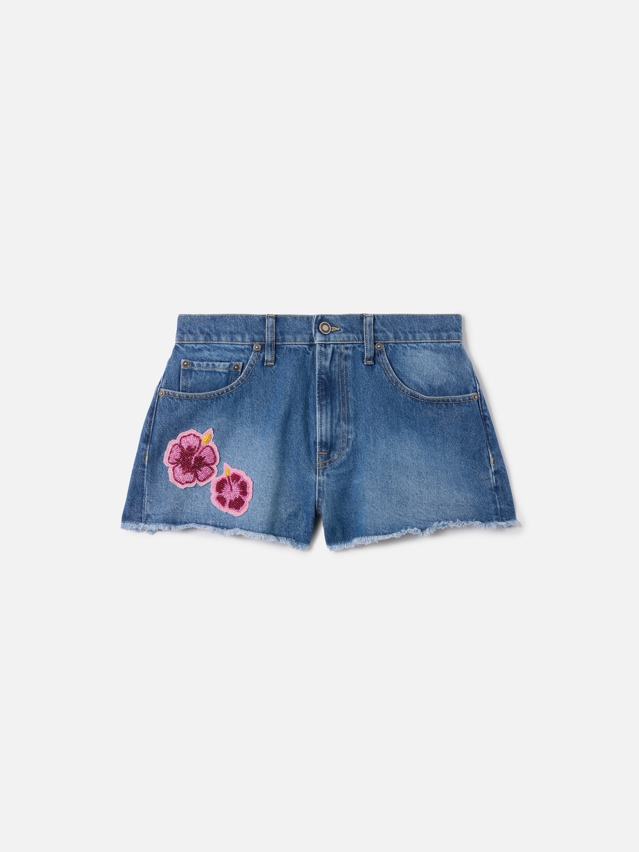 mc2-saint-barth-shorts-musa-in-denim-con-patch-floreali-ricamate image 4