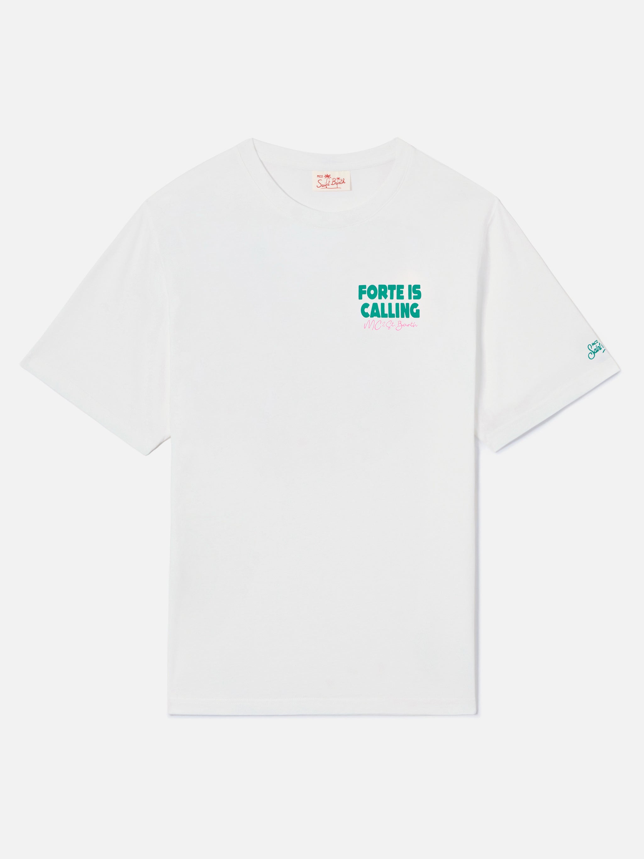 mc2-saint-barth-t-shirt-delmar-da-uomo-in-puro-cotone-bianca-con-stampa-forte-is image 5
