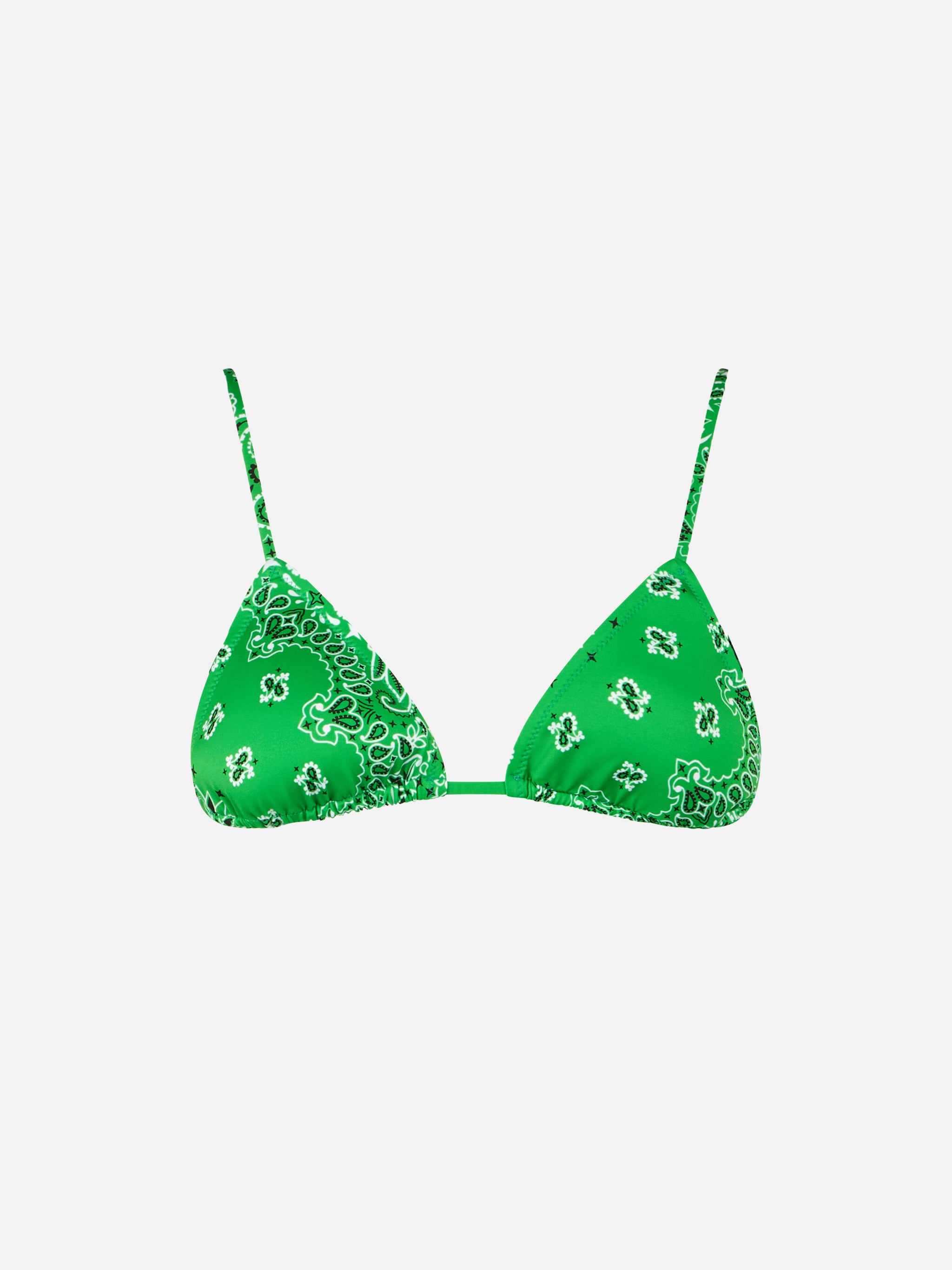 mc2-saint-barth-top-bikini-janet-triangolo-con-fantasia-bandana-verde-e-charms image 1