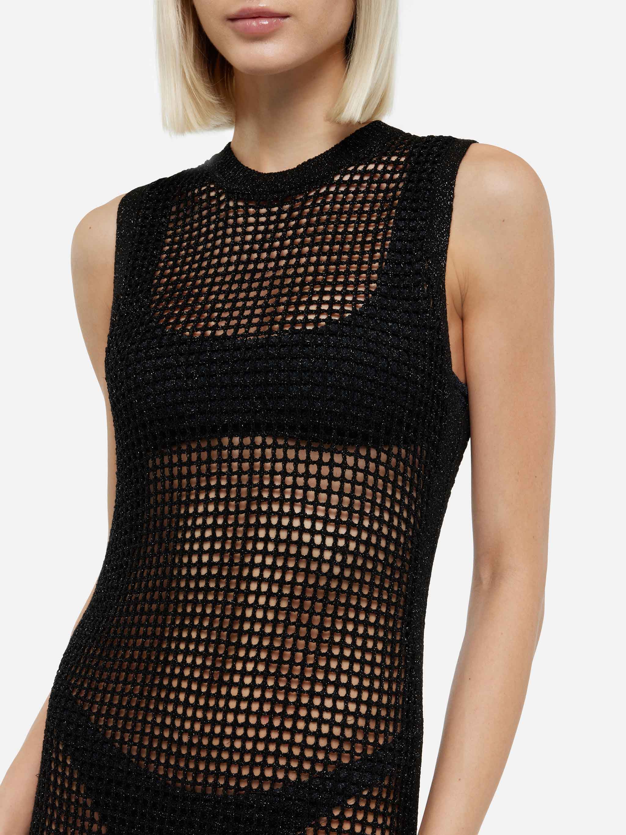 mc2-saint-barth-abito-lungo-eileen-in-rete-crochet-lurex-nero image 2