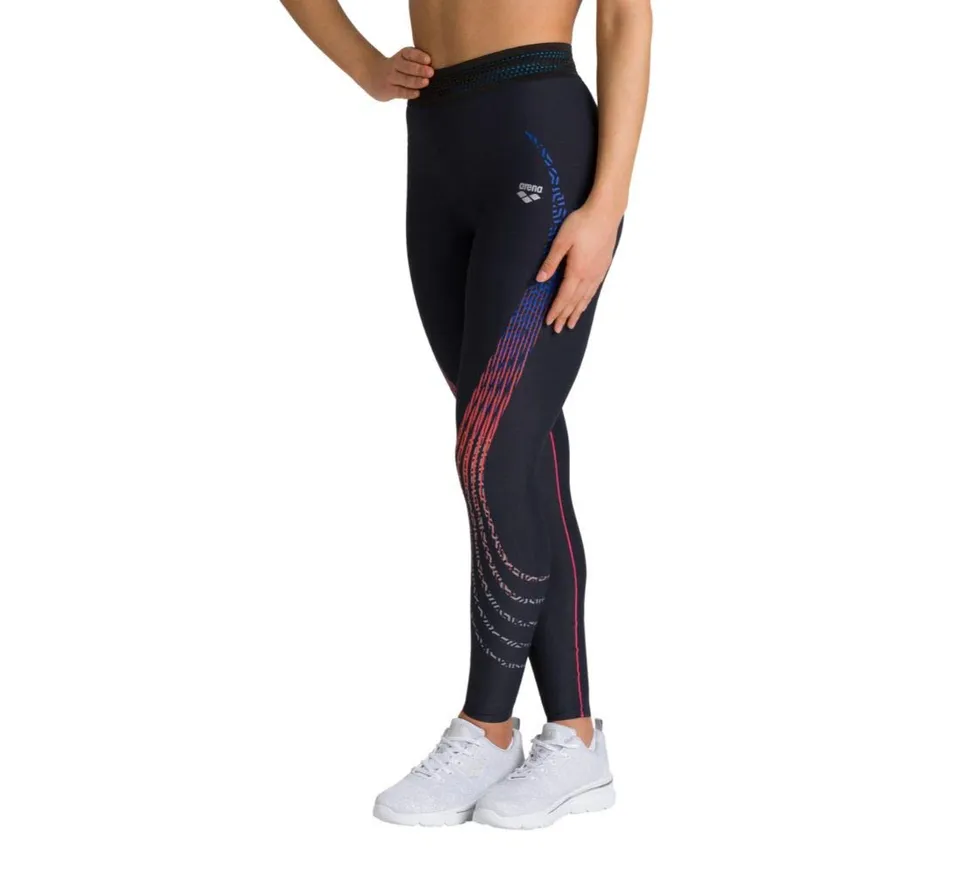 arena-w-a-one-long-tights-donna-black-fluo-red-l image 1